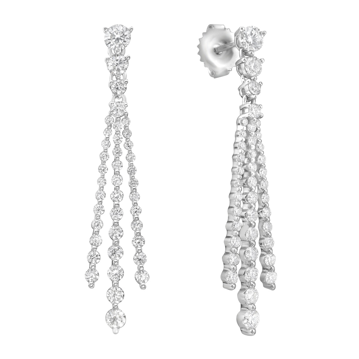 Earrings 18KW/4.5G 22RD-0.79CT 6RD-0.73CT 52RD-0.60CT