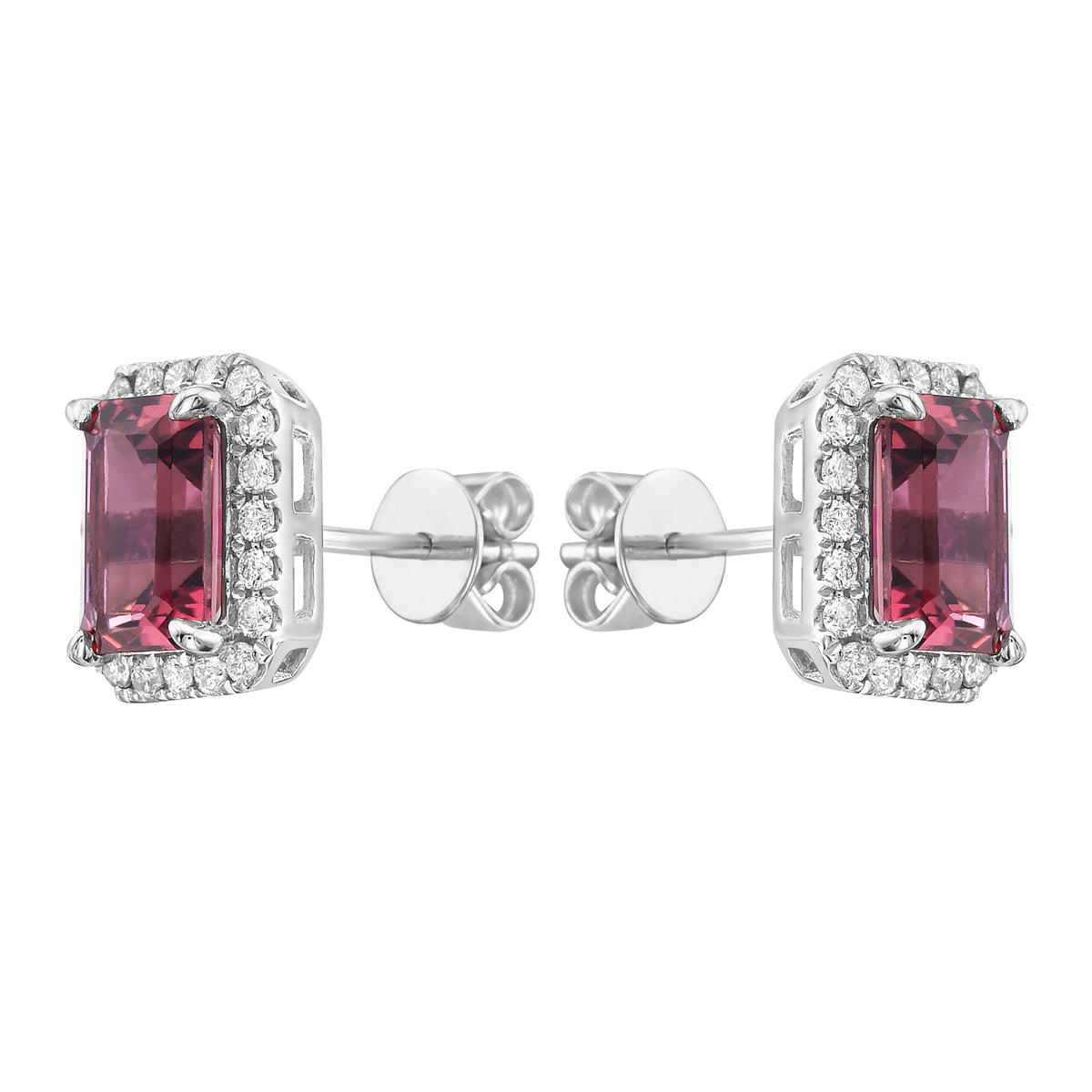 Earrings 14KW/1.8G 2PT-2.07CT 40RD-0.26CT Pink Tourmaline