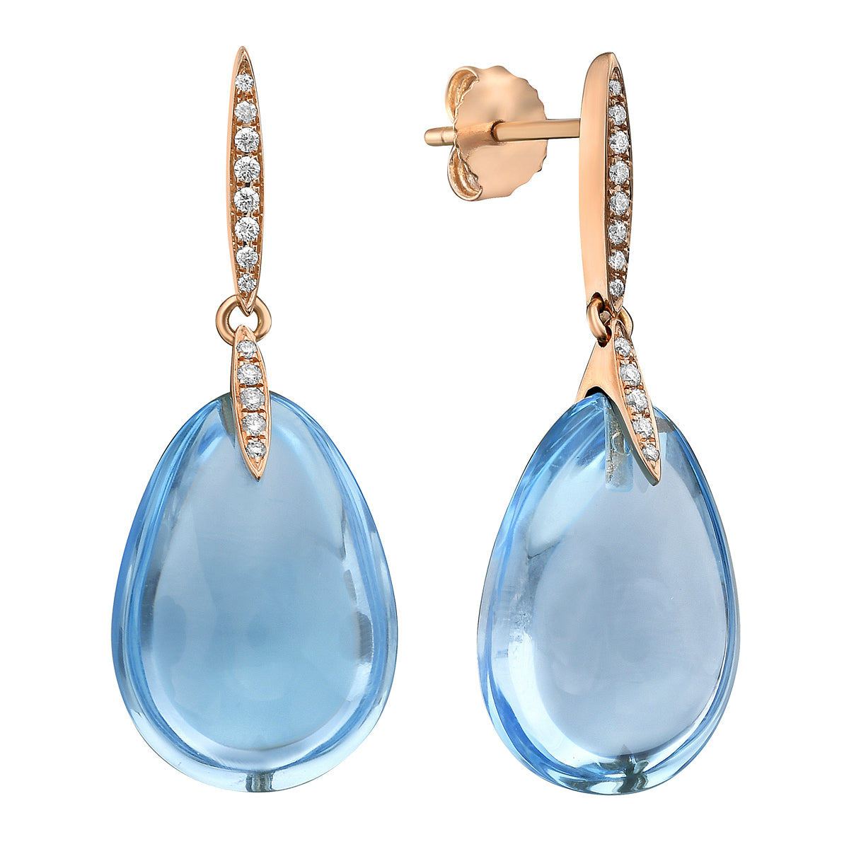 EARRING 18KR-1.53G  26D-0.10C 2SBT-29.85CT SKY BLUE TOPAZ