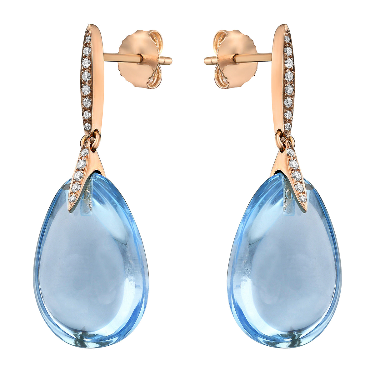 EARRING 18KR-1.53G  26D-0.10C 2SBT-29.85CT SKY BLUE TOPAZ