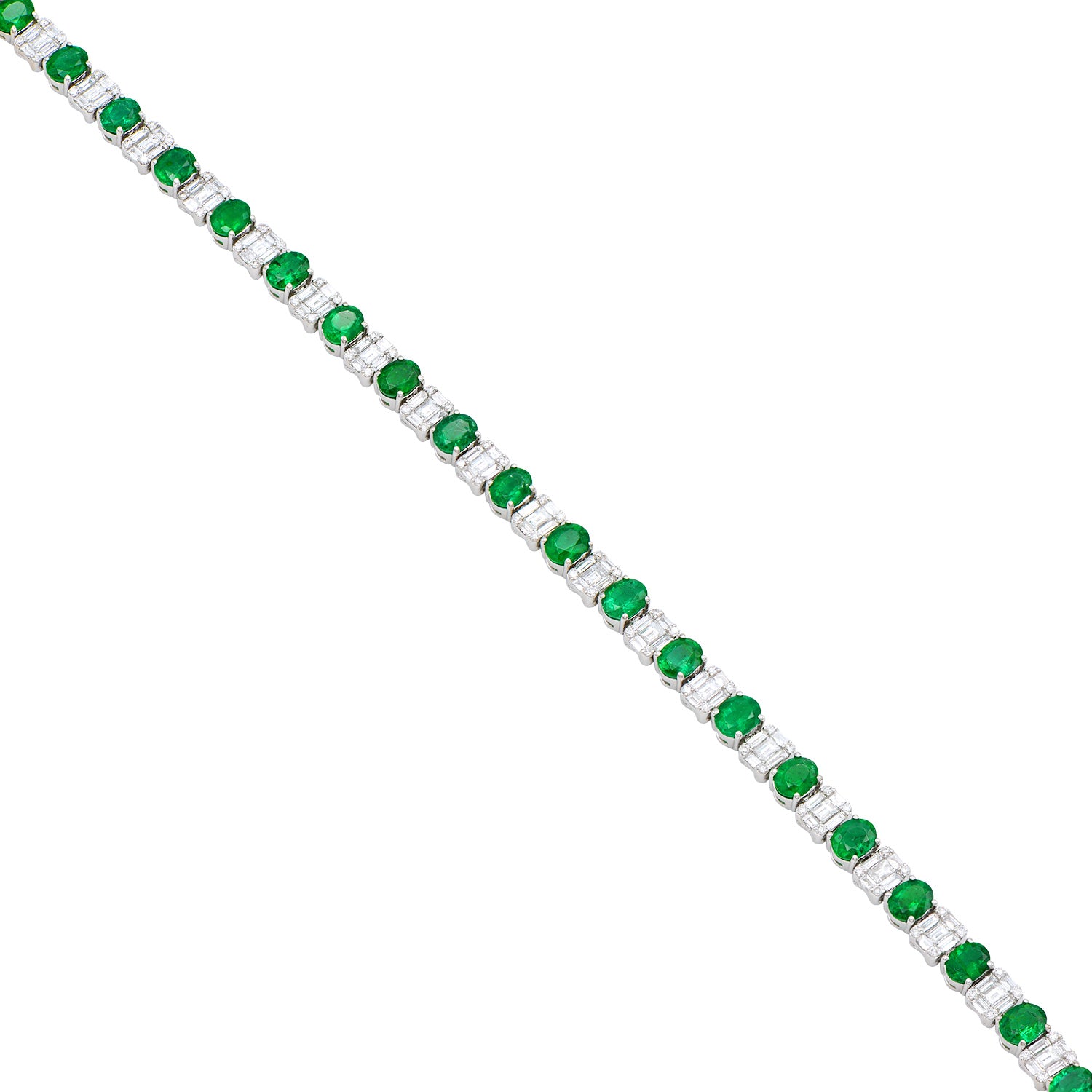 Bracelet 18KW/15.8G 21EMER-6.5CT 105BD-2.21CT 84RD-0.50CT