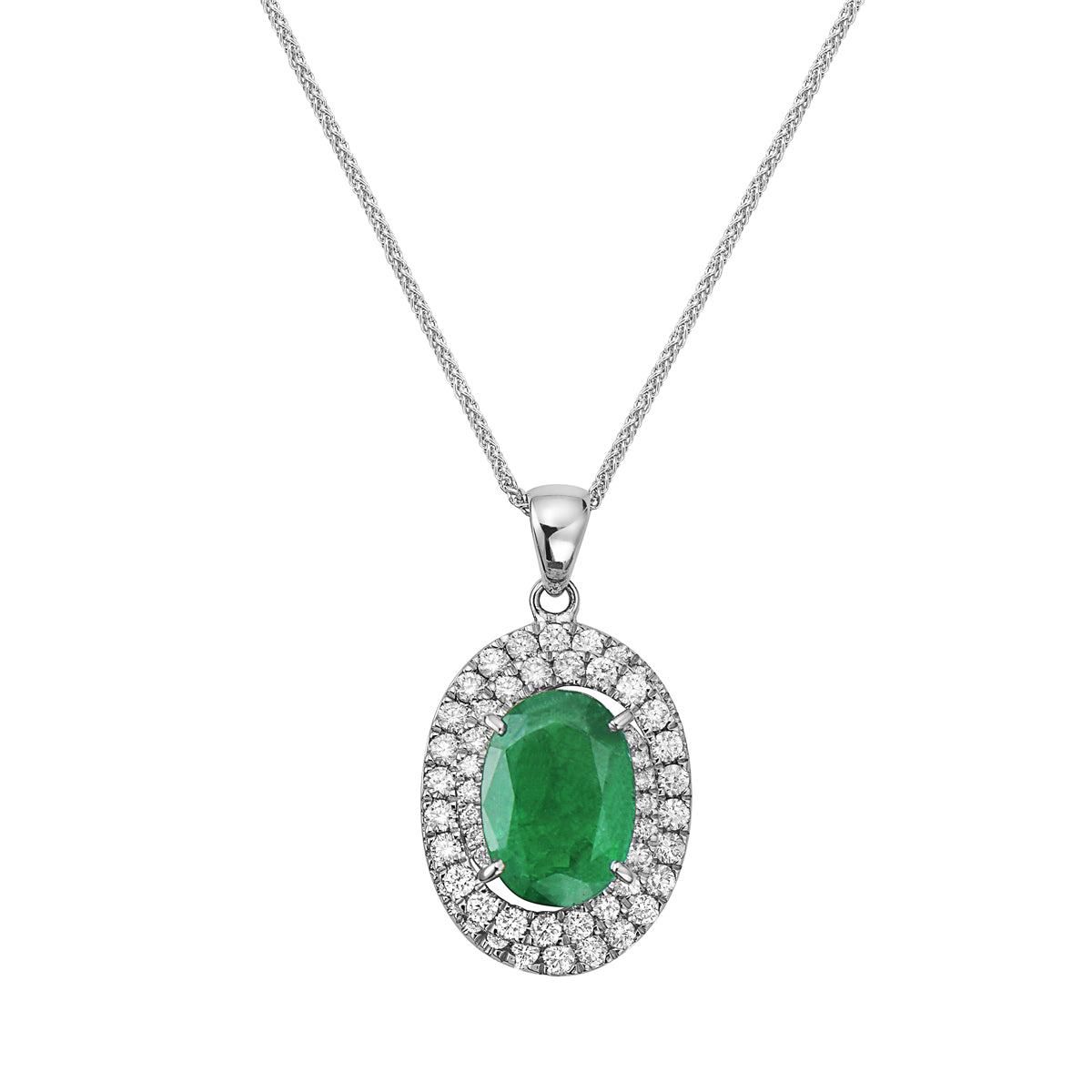 Pendant 18KW/4.9G 1EMER-3.04CT 54RD-0.78CT