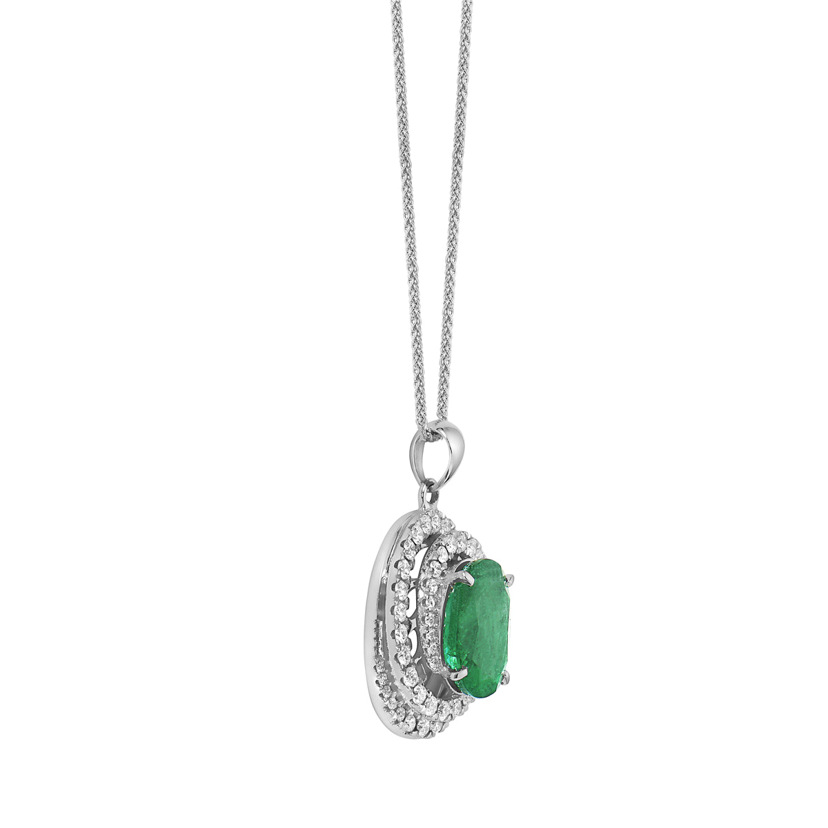 Pendant 18KW/4.9G 1EMER-3.04CT 54RD-0.78CT