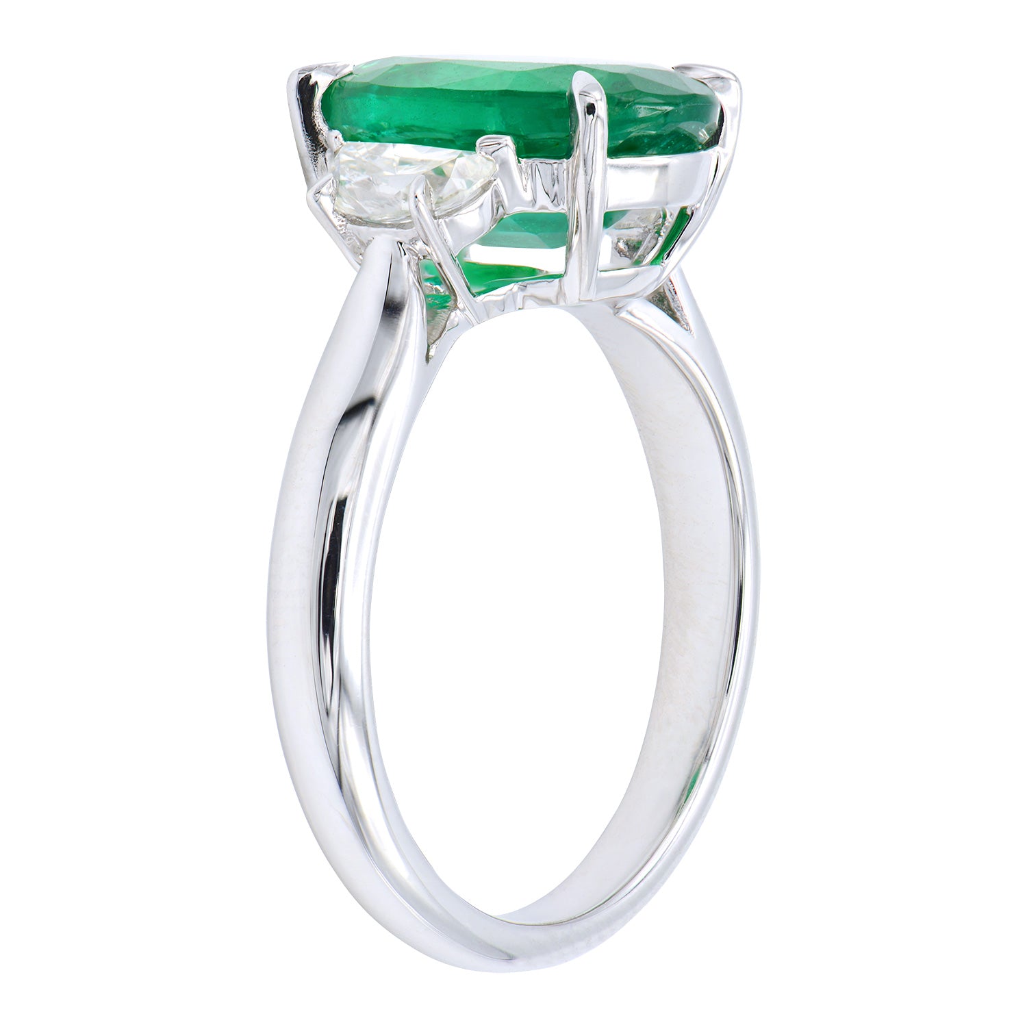 Ring 18KW/4.3G 1EMER-3.30CT 2HM-0.49CT