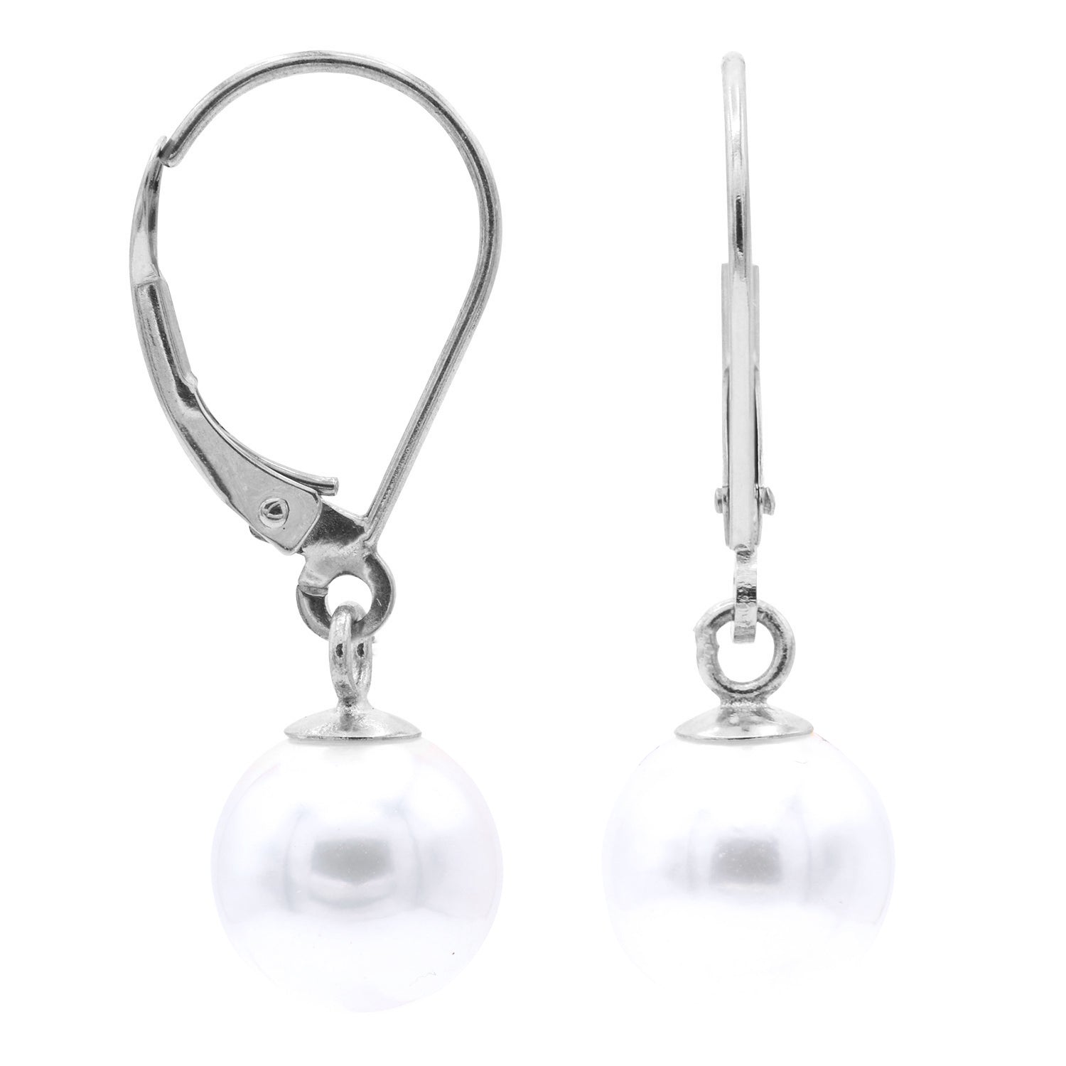 14KW Cultured 6.50-7mm Leverback Earring