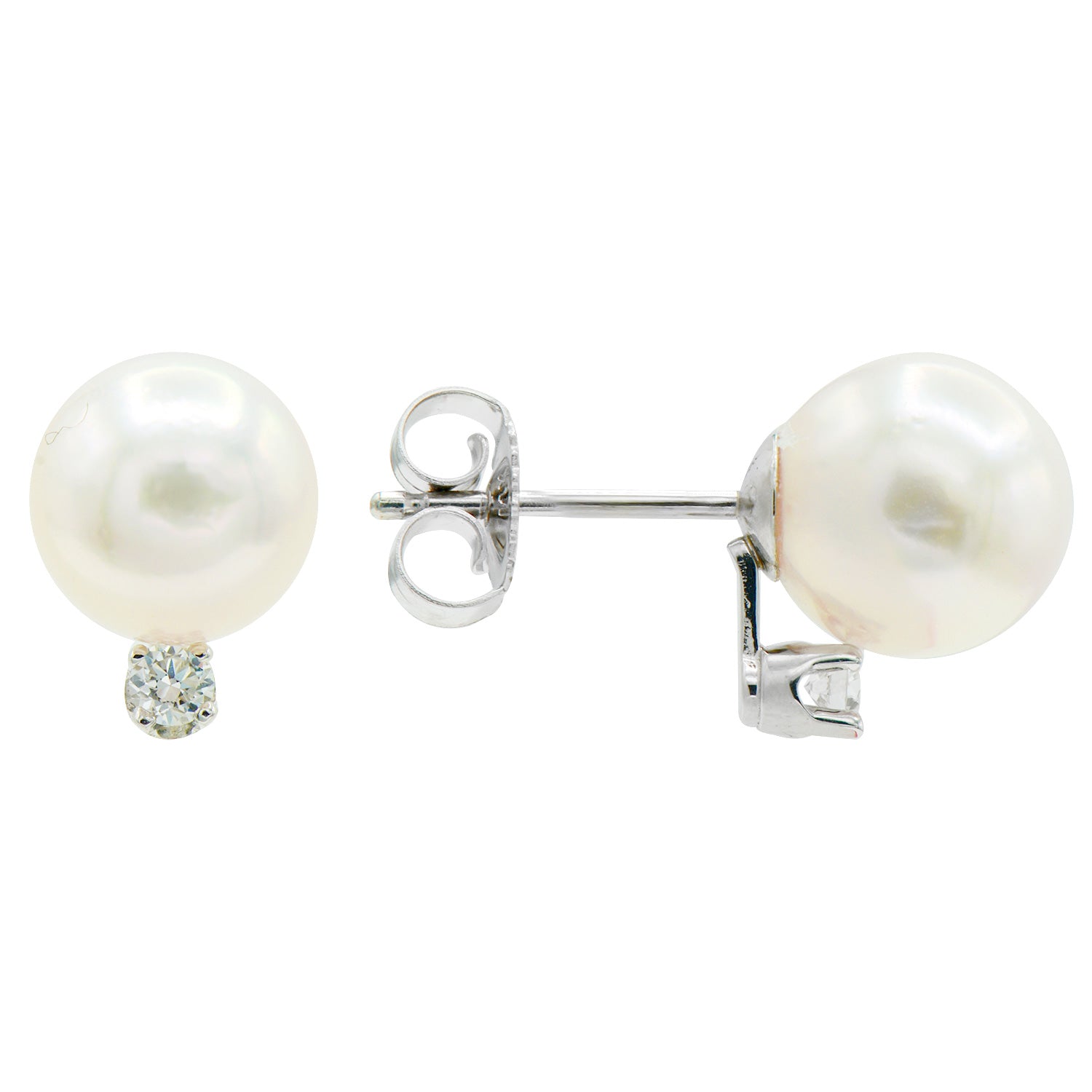 14KW Freshwater Pearl D.Stud, 7-8mm