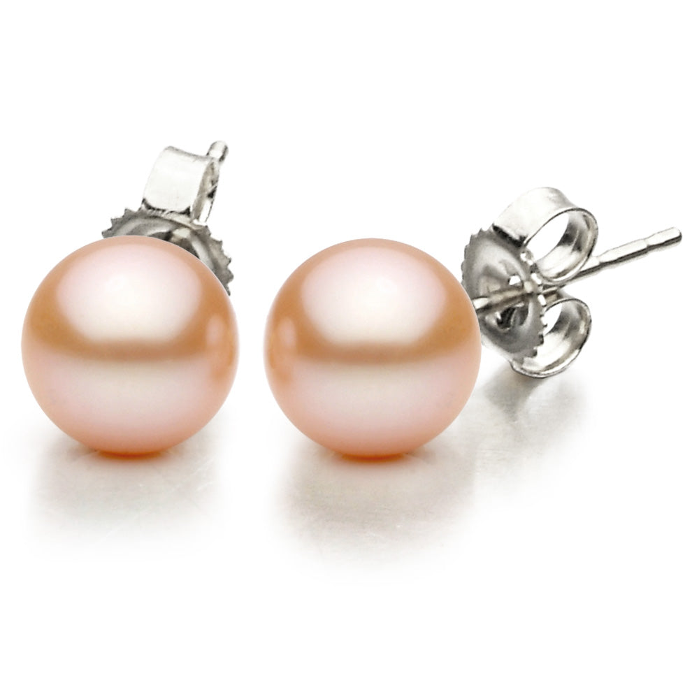 14KW Freshwater Pearl FW pink Stud, 9-10mm