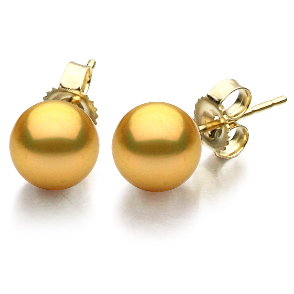 14KY Golden South Sea Pearl Golden Stud, 10-11mm