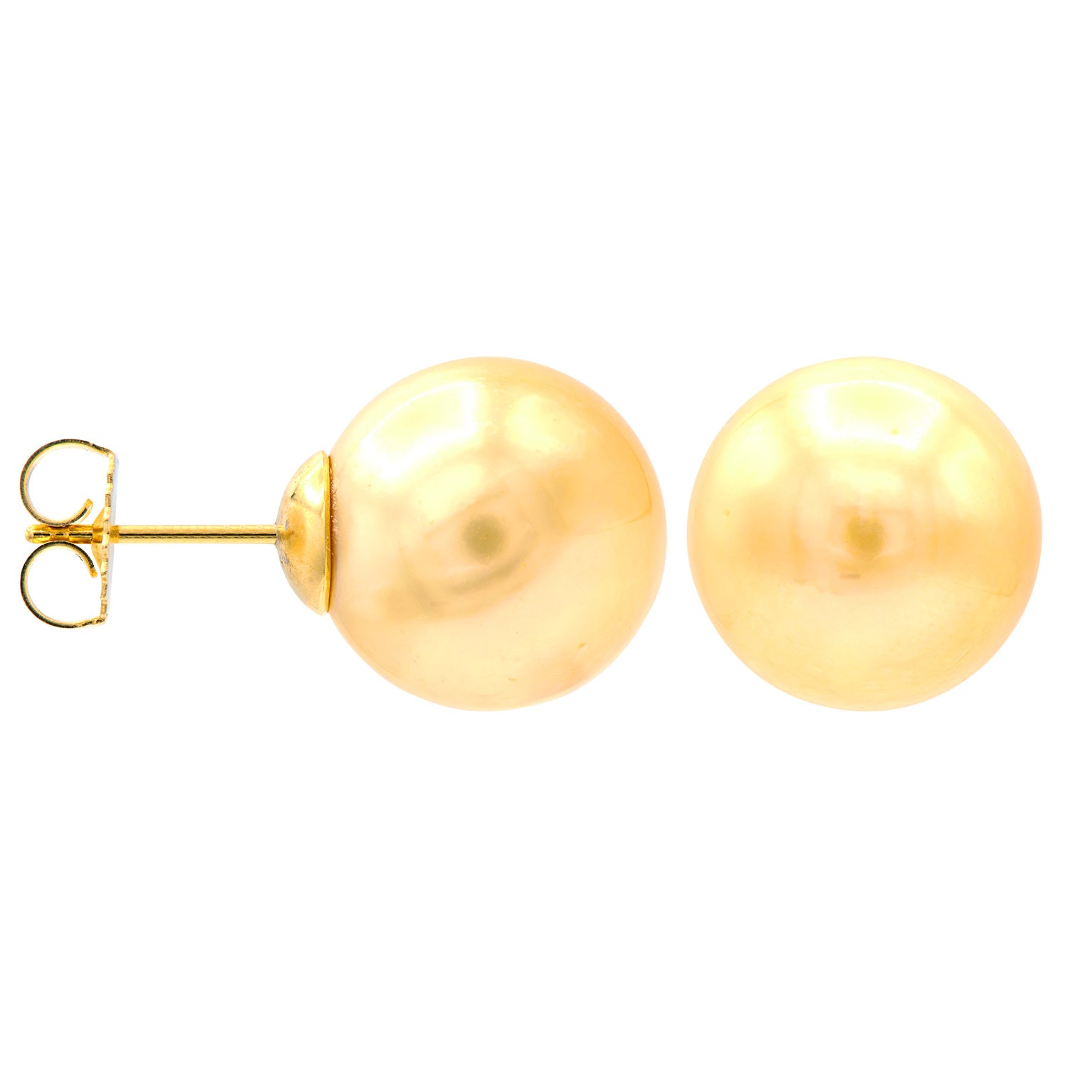 14KY Golden South Sea Pearl Golden Stud, 10-11mm