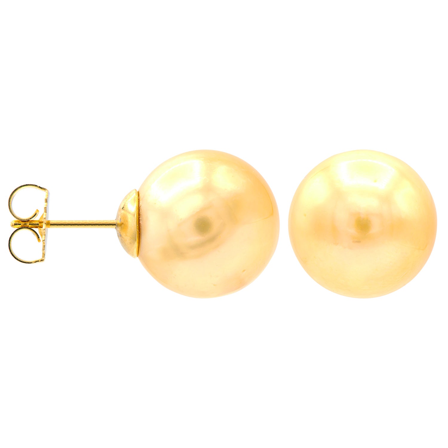 14KY Golden South Sea Pearl Golden Stud, 12-13mm