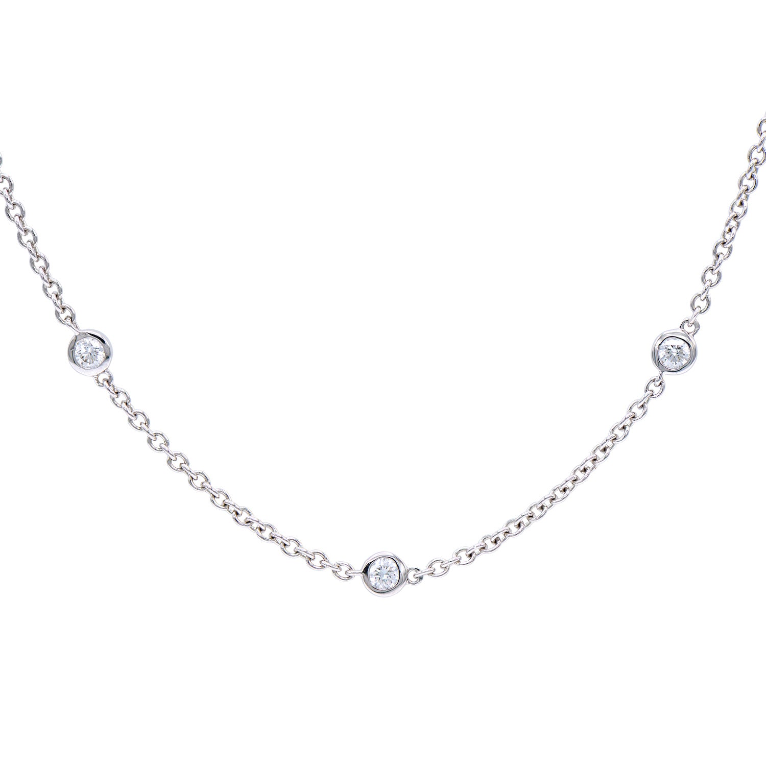 Necklace 14KW/2.0G 10RD-0.67CT