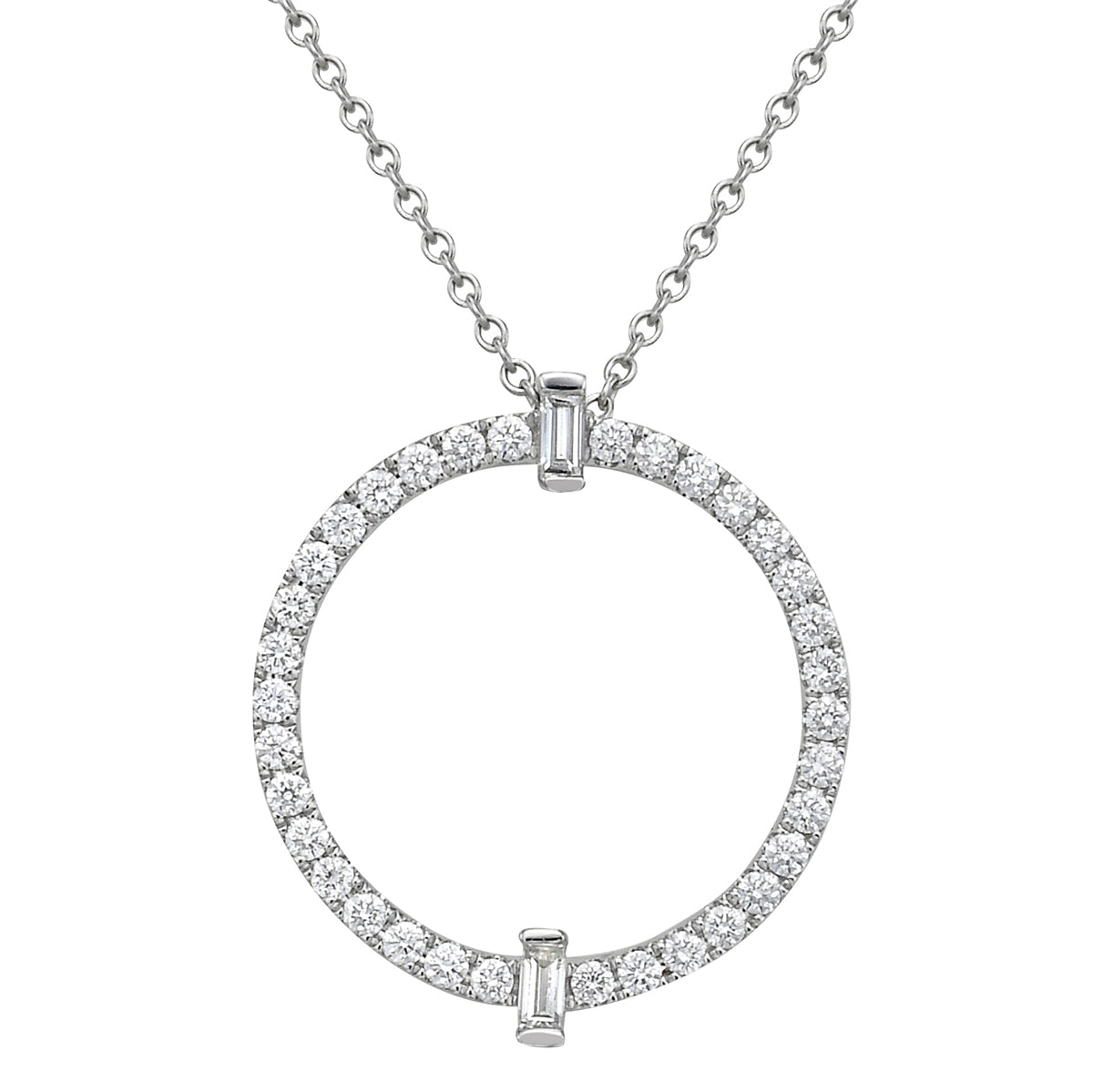 Necklace 18KW/1.1G 36RD-0.40CT