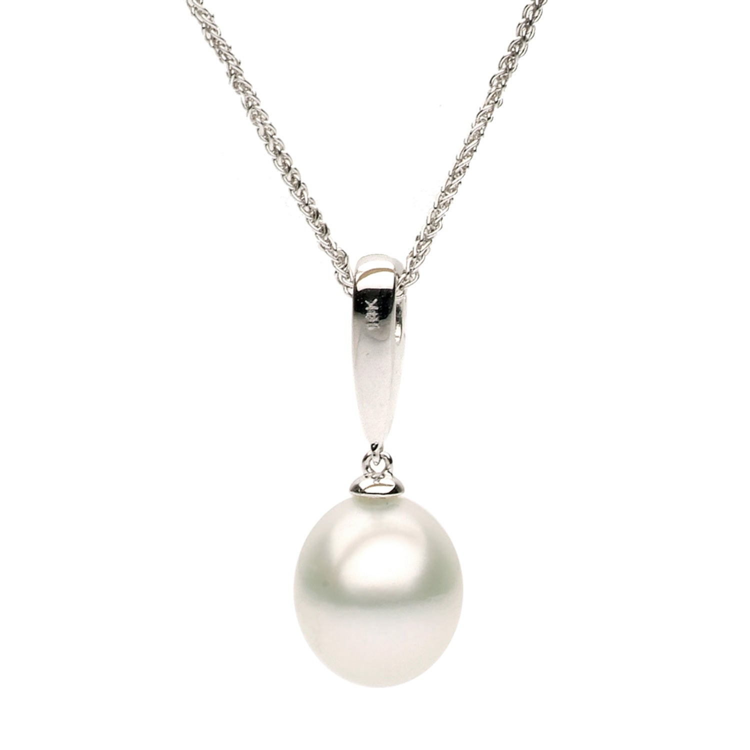 14KR White South Sea Pearl Pendant, 10-11mm