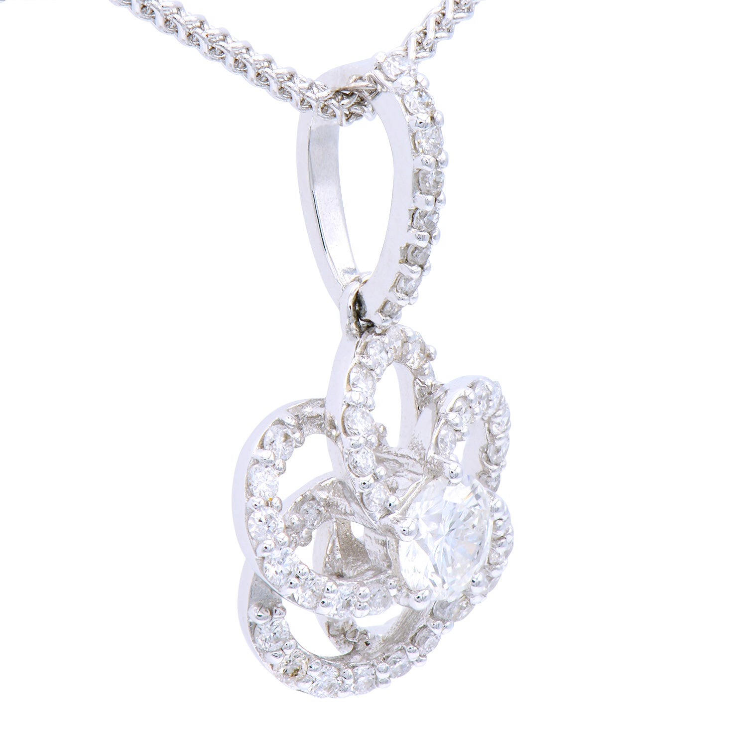 18KW Diamond Flower Pendant