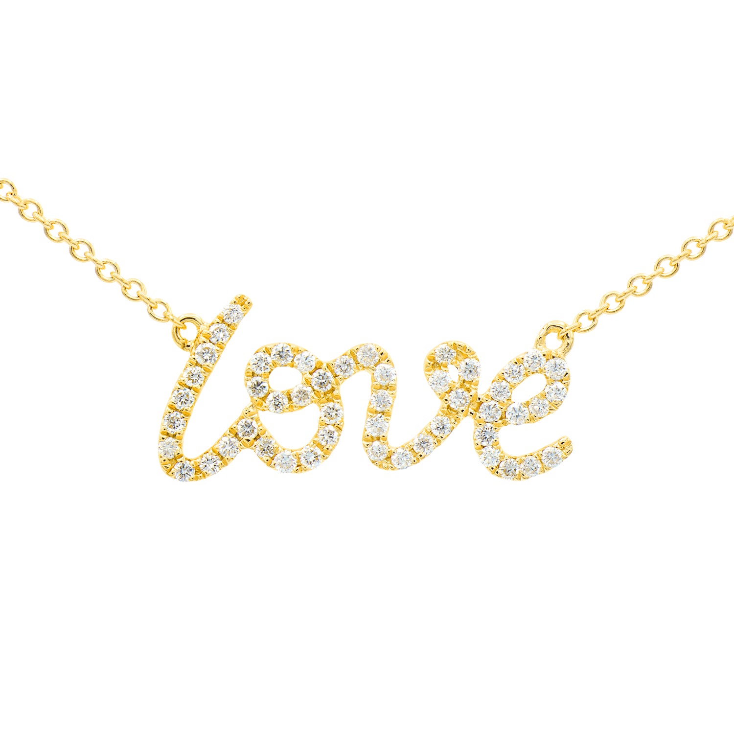 Yellow Gold Love Diamond Pendant