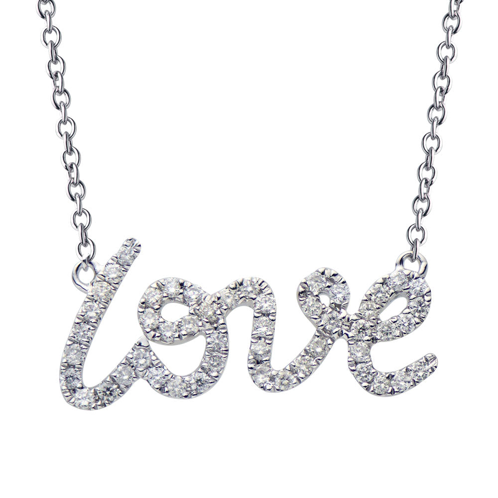 18KW Diamond Love Pendant