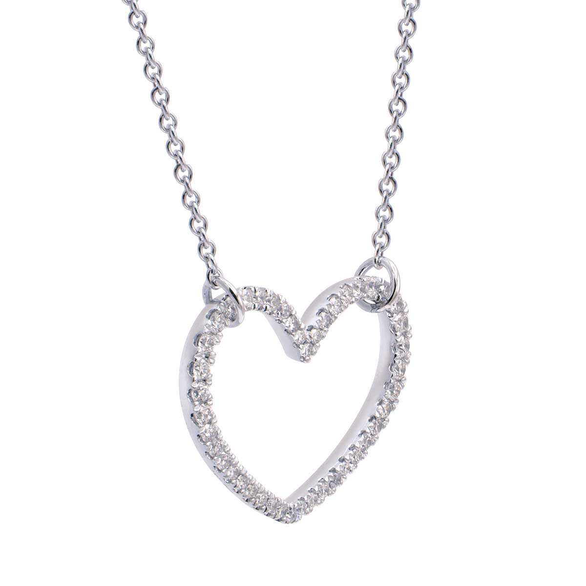 18KW Diamond Heart Pendant