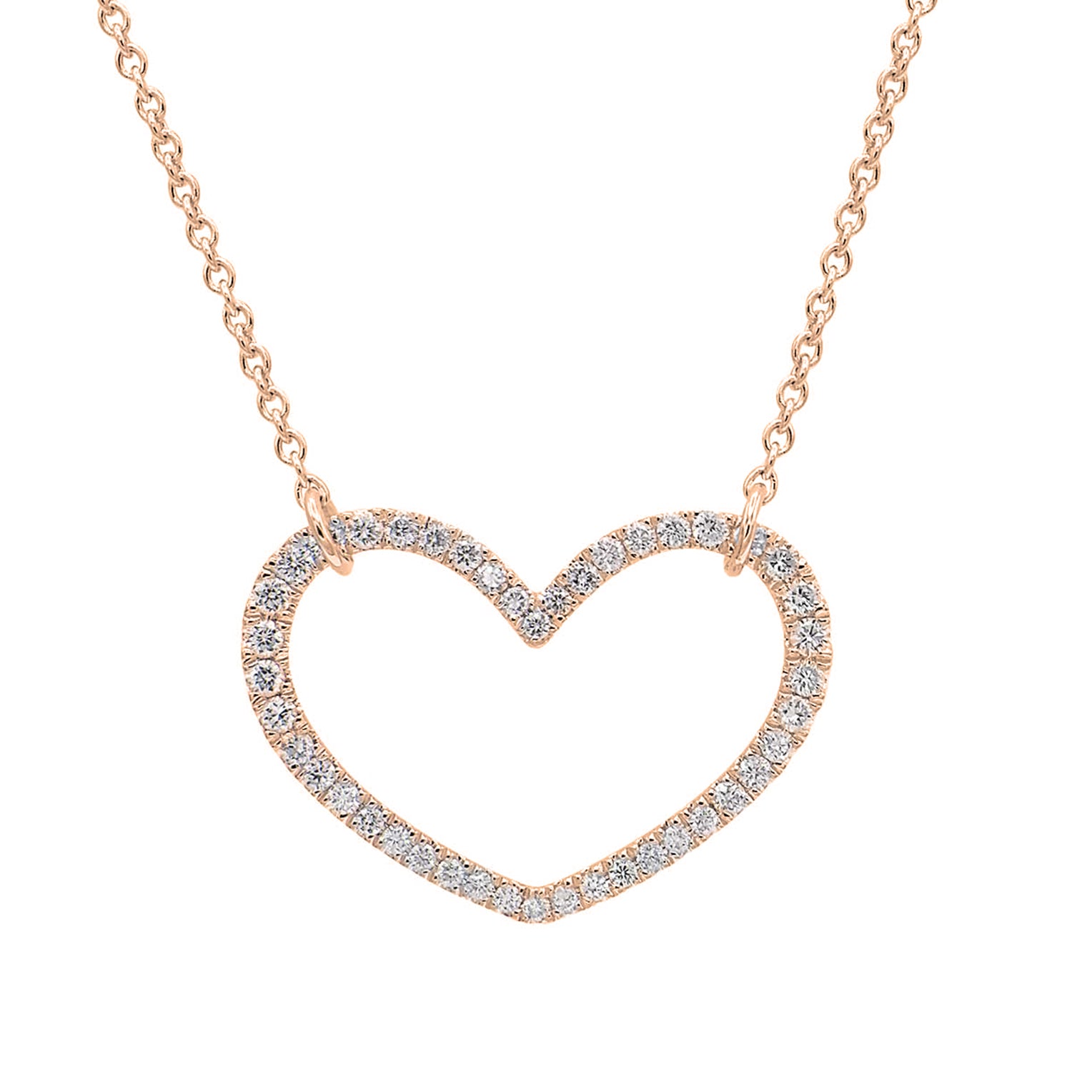 14K Yellow Gold Diamond Heart Pendant