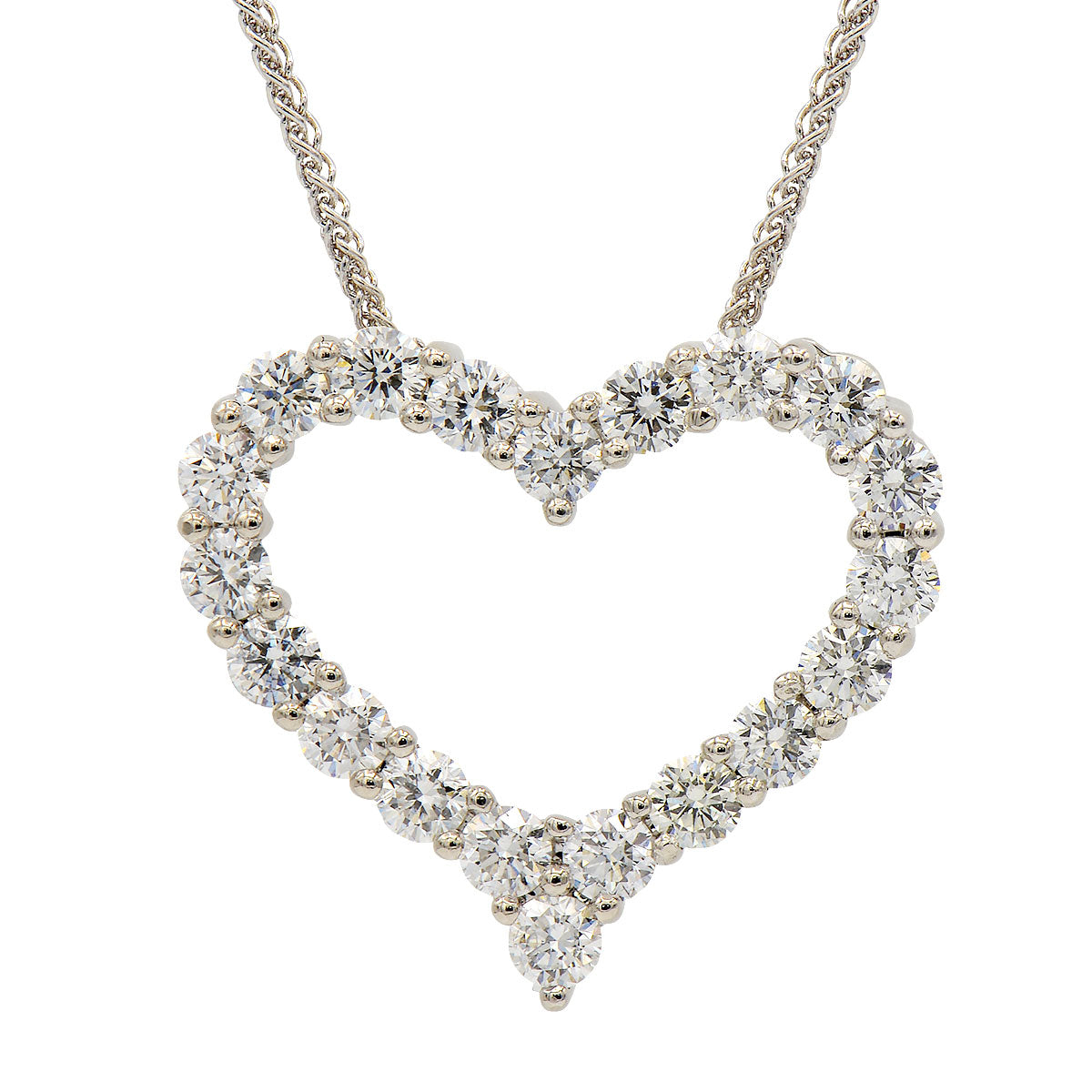 18KW Diamond Heart Pendant