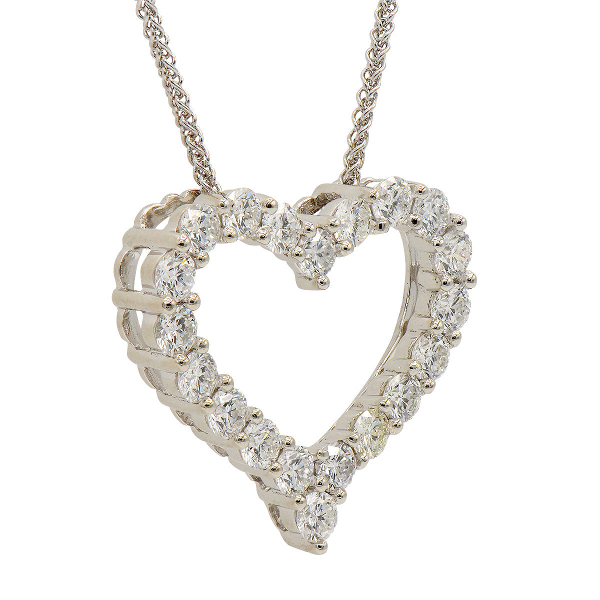 18KW Diamond Heart Pendant