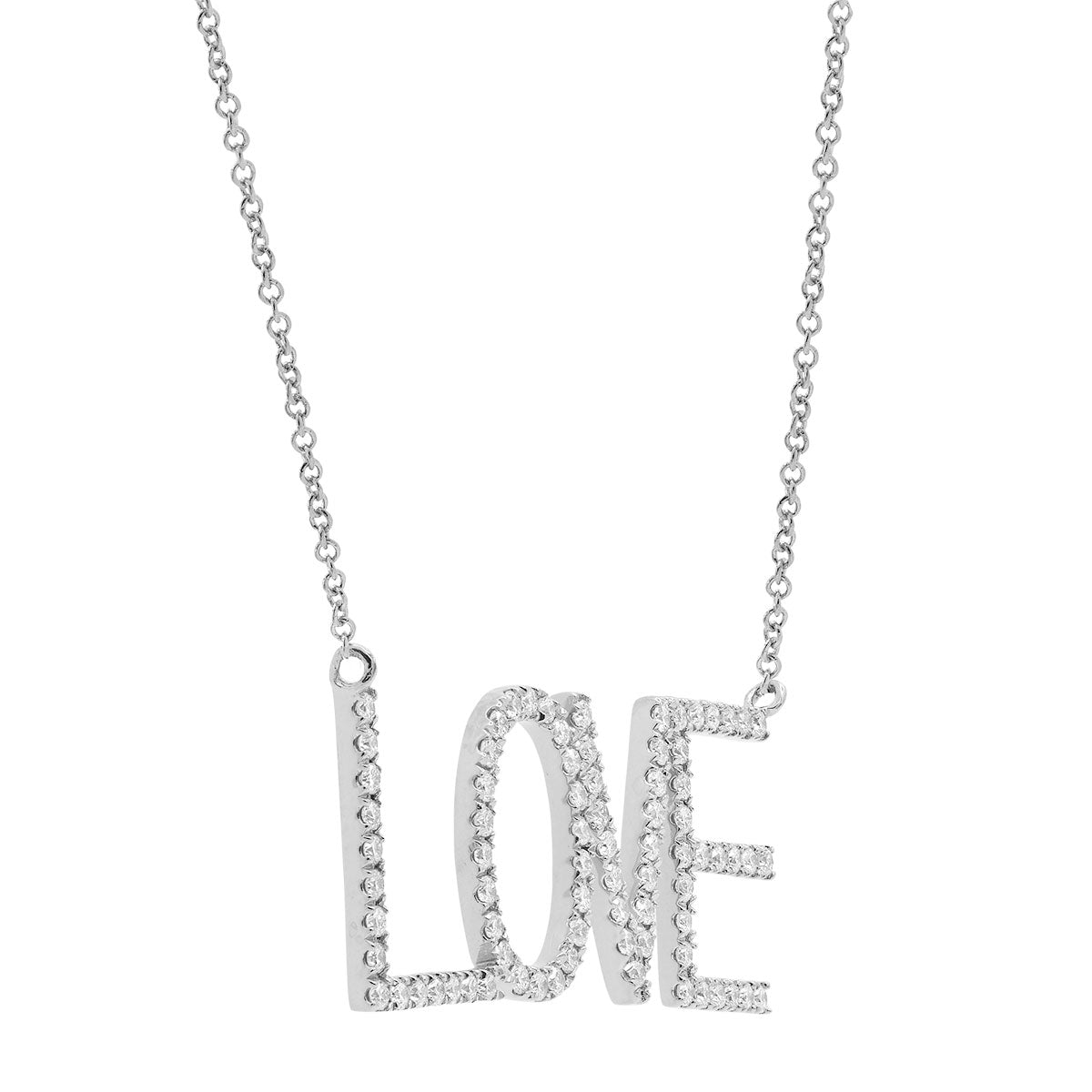 18KW Diamond LOVE Pendant