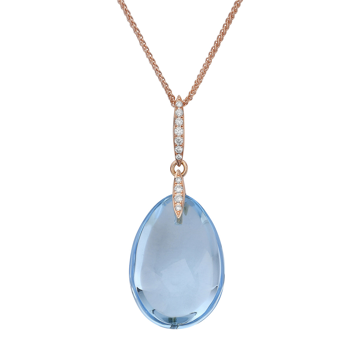 PENDANT 18KR-0.21G  11D-0.06CT 1SBT-16.15CT SKY BLUE TOPAZ