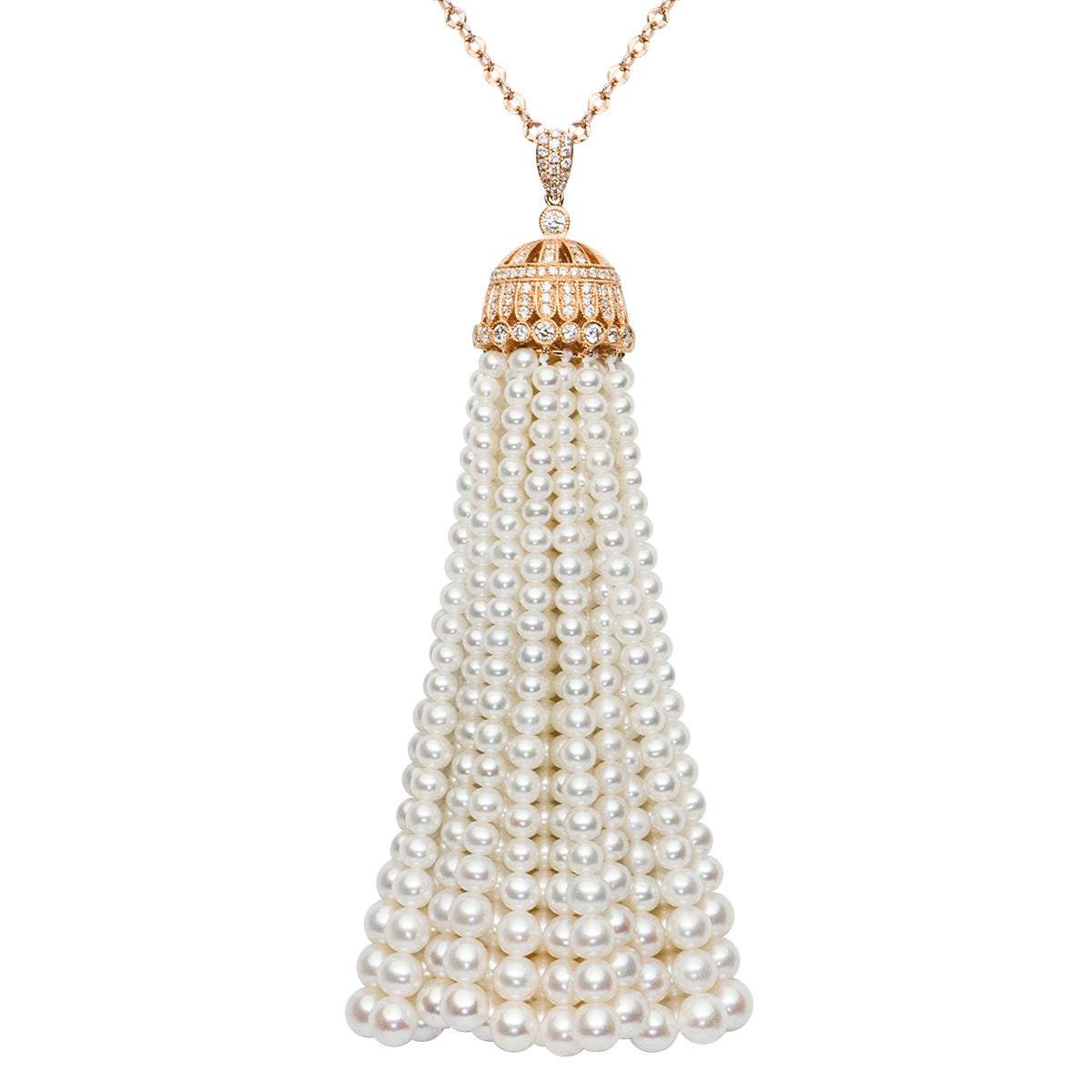 18KR Freshwater Pearl Tassel Pendant, 