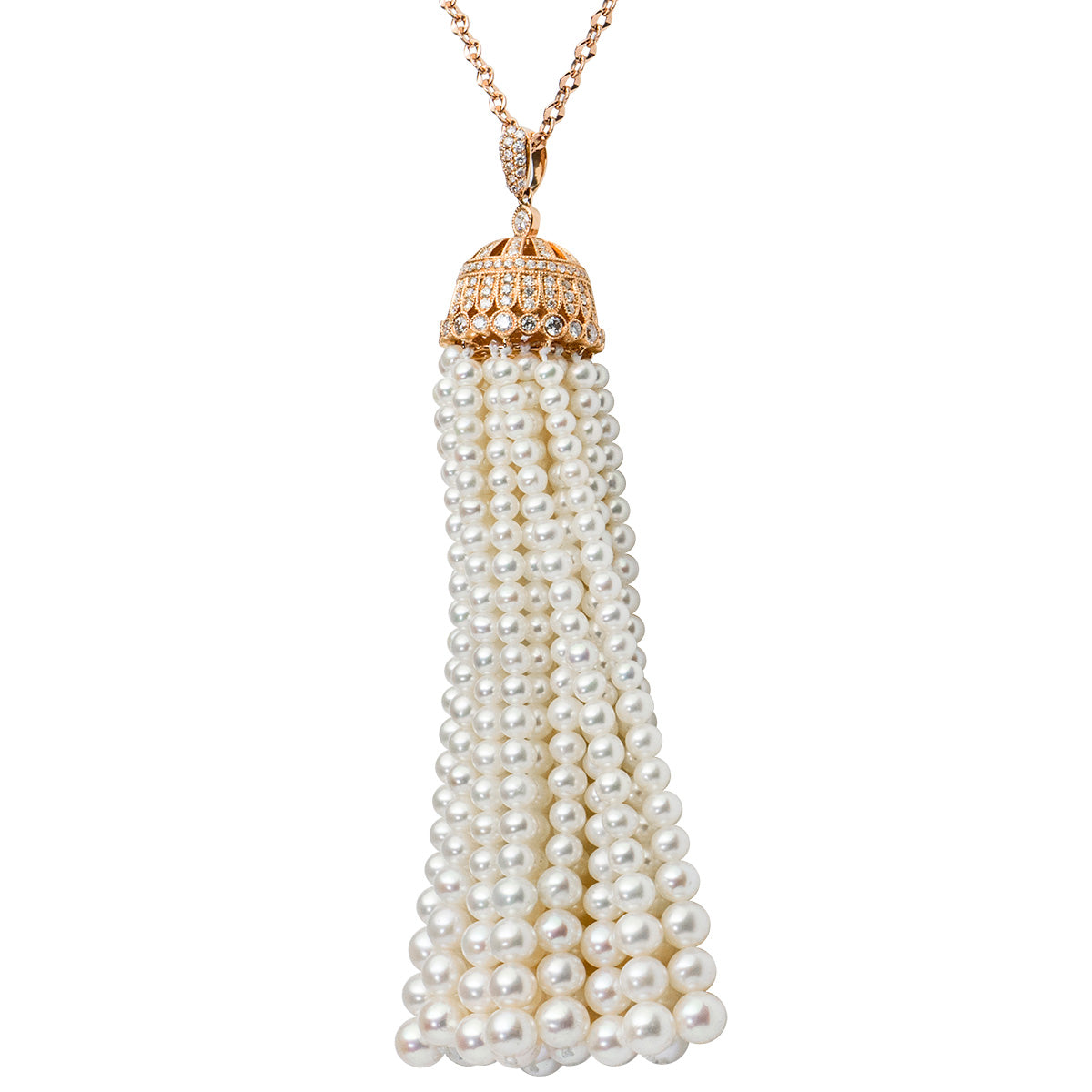 18KR Freshwater Pearl Tassel Pendant, 