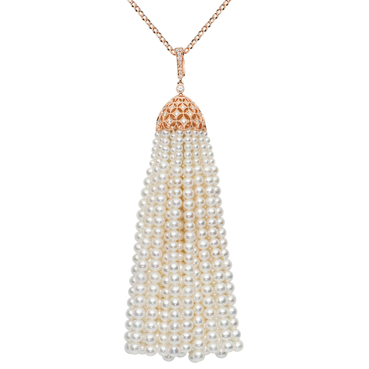 18KR Freshwater Pearl Tassel Pendant,