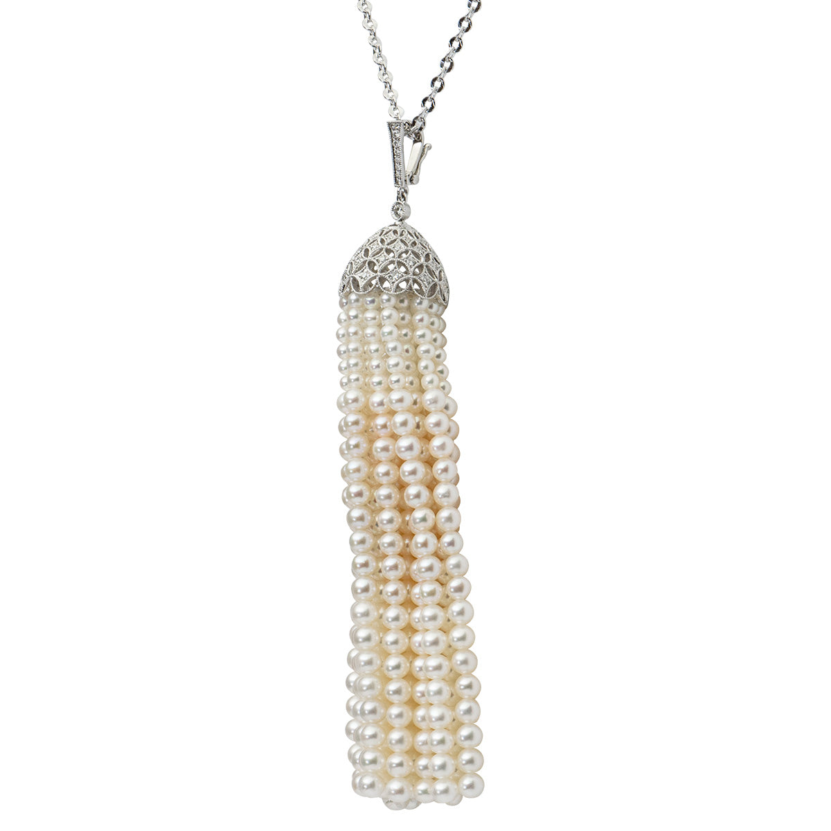 18KR Freshwater Pearl Tassel Pendant,