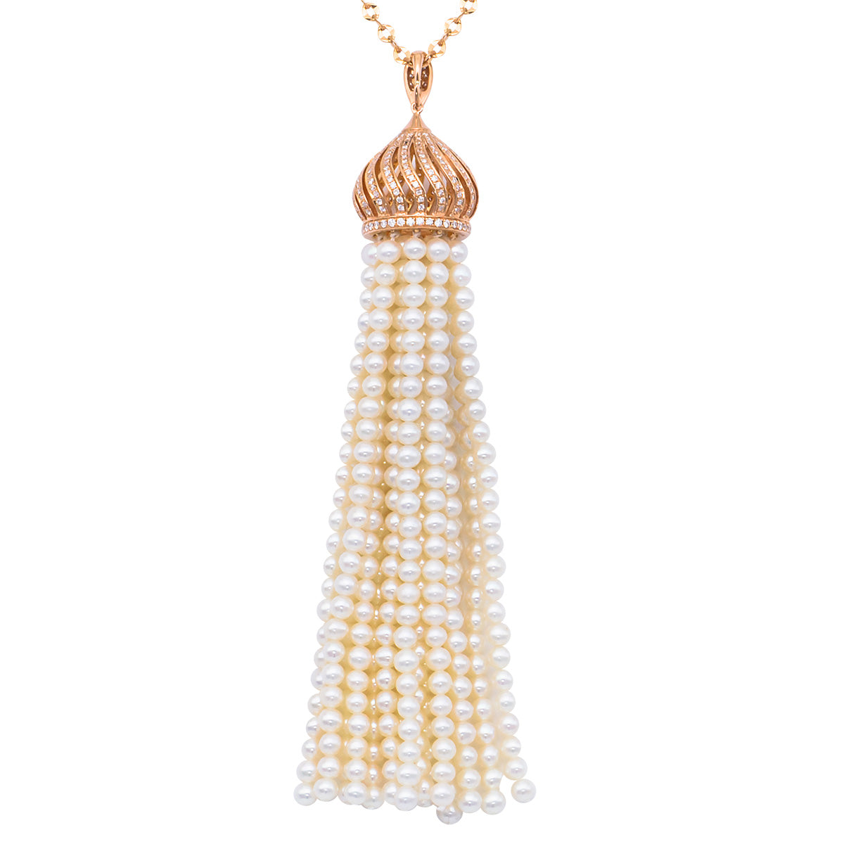 18KR Freshwater Pearl Tassel Pendant,