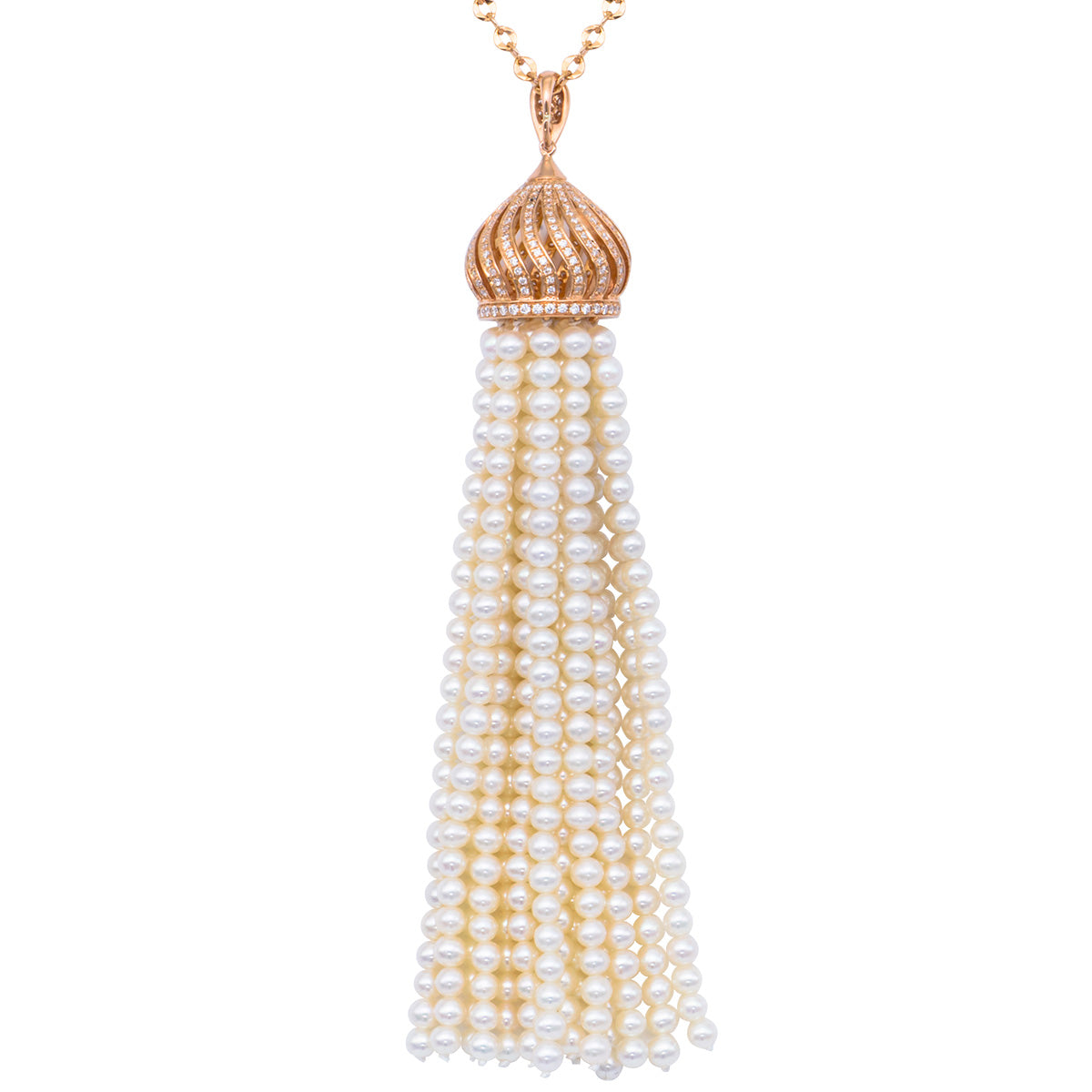 18KR Freshwater Pearl Tassel Pendant,