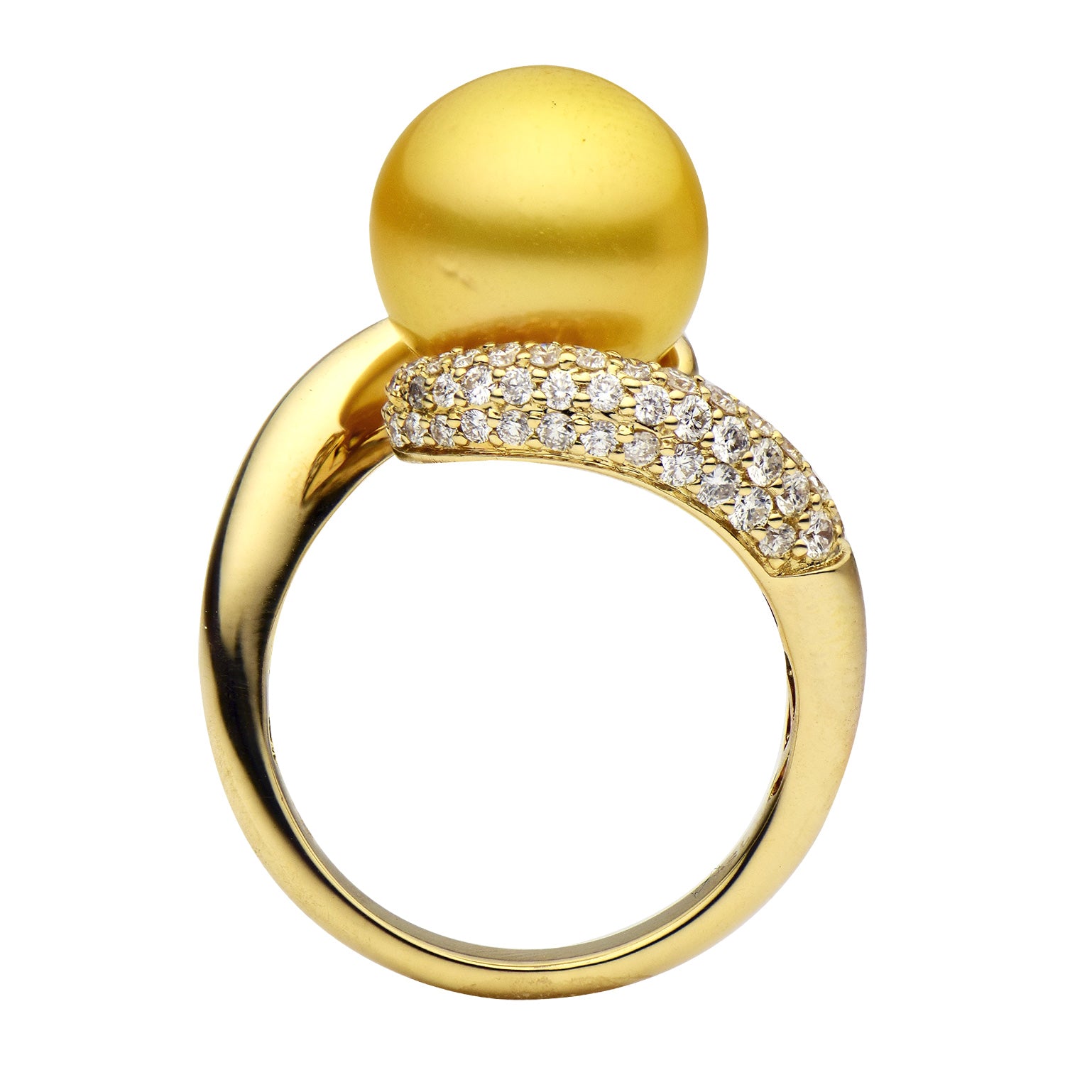 14KY Golden South Sea Pearl Ring, 11-12mm