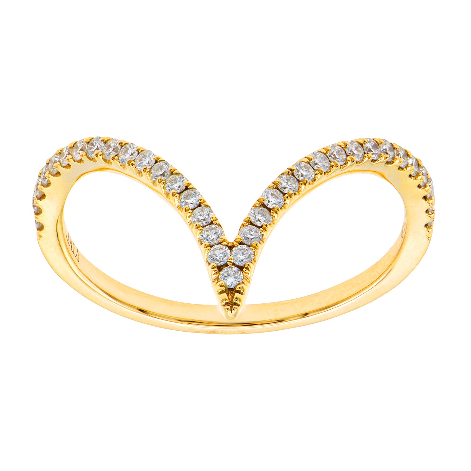 14K Yelloe Gold V Ring