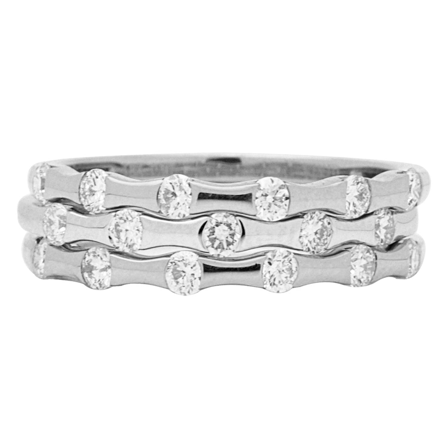 14K White Gold Speedbump Stacking Ring