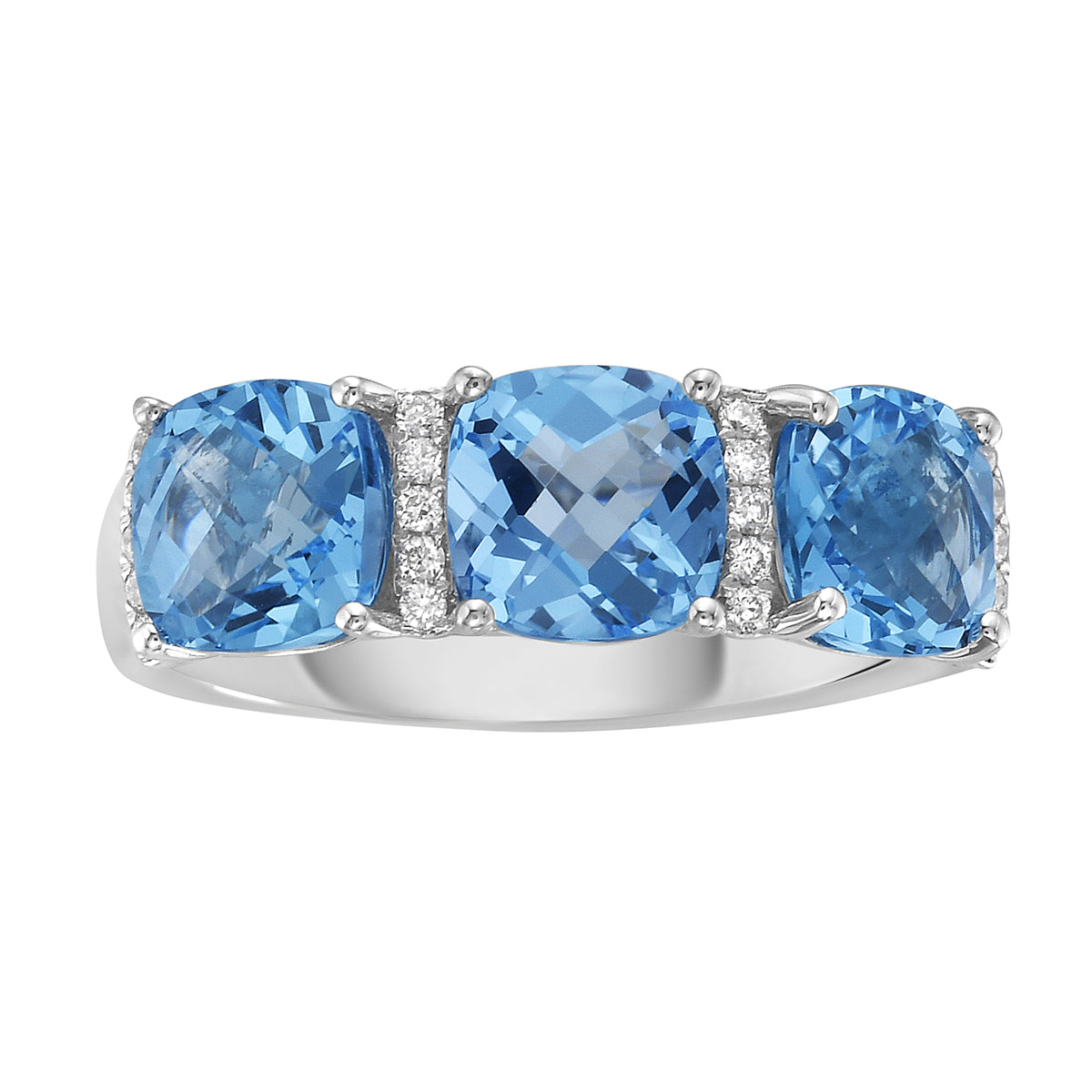 Ring 14KW/3.2G 3SBT-3.26CT 20RD-0.08CT Sky Blue Topaz