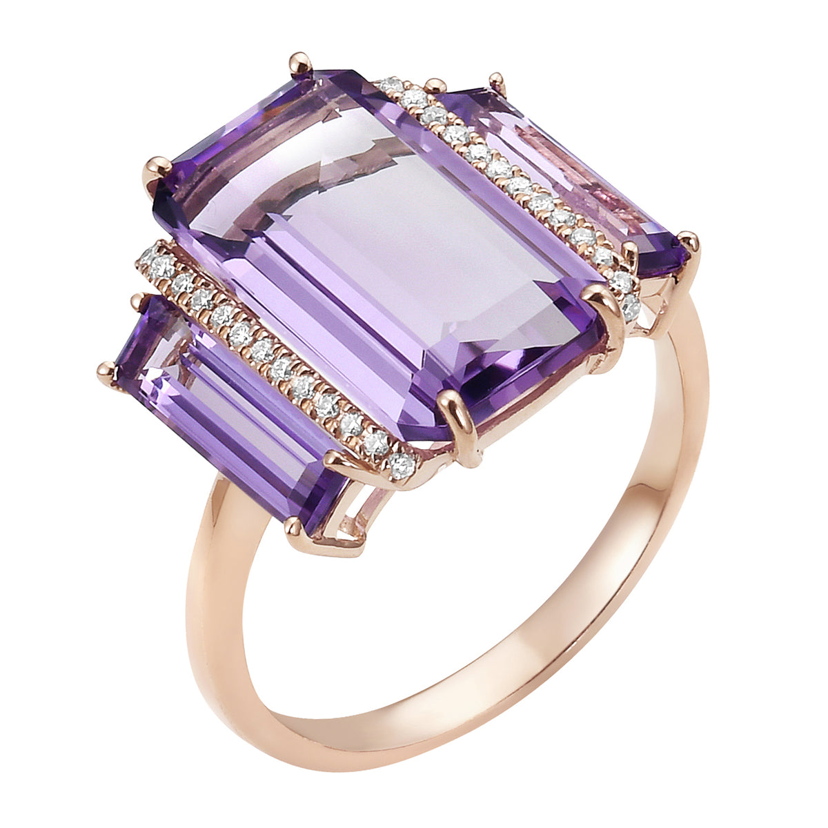 14KR-2.23G 28D-0.09ct 1AM-4.97ct 2AM-1.35ct Amethyst