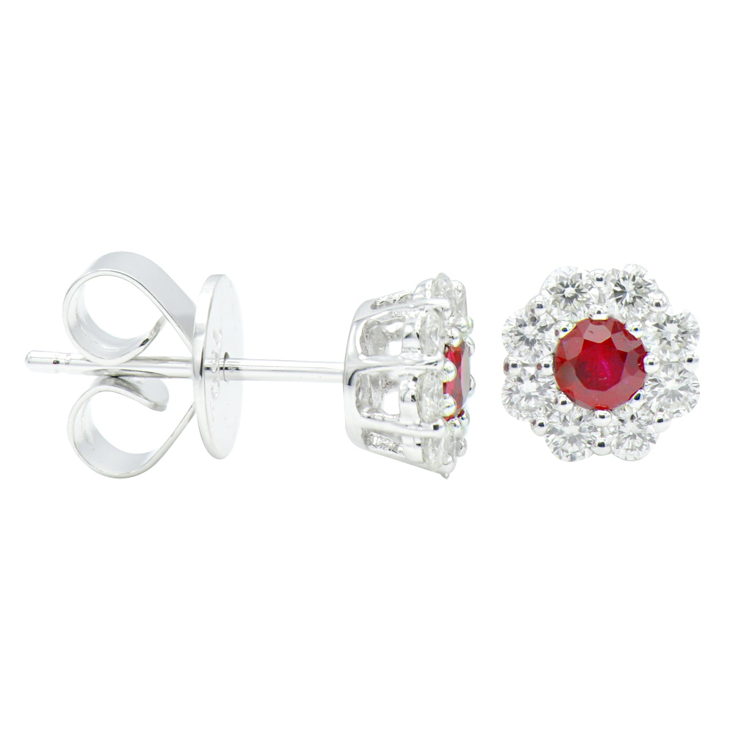 18KW Ruby Stud Earrings