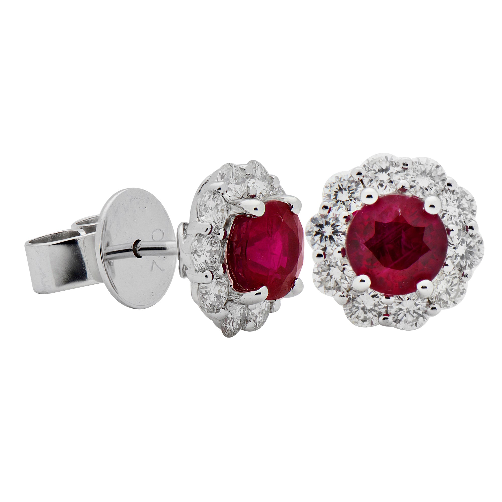 18KW Ruby Stud Earrings