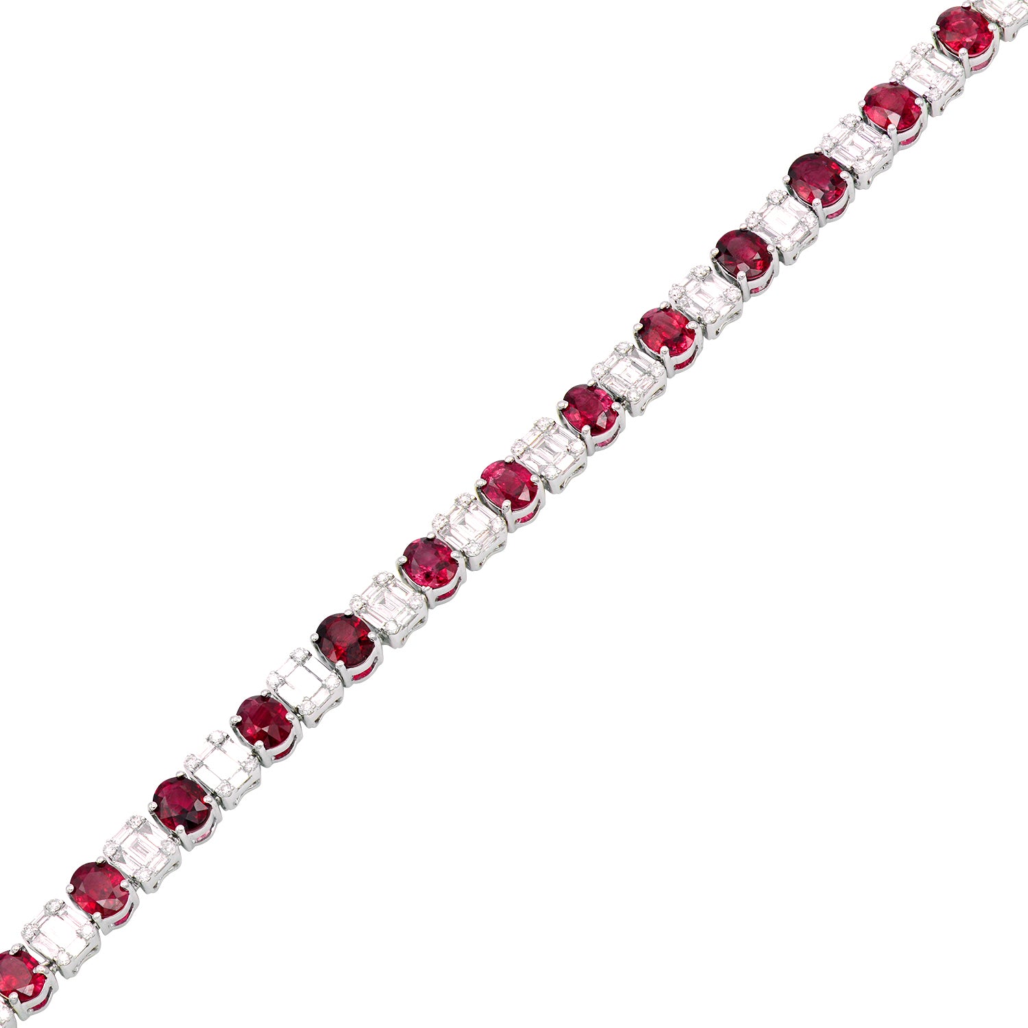 Necklace 18KW/31.8G 49RUBY-21.68CT 245BD-5.81CT 196RD-1.24CT