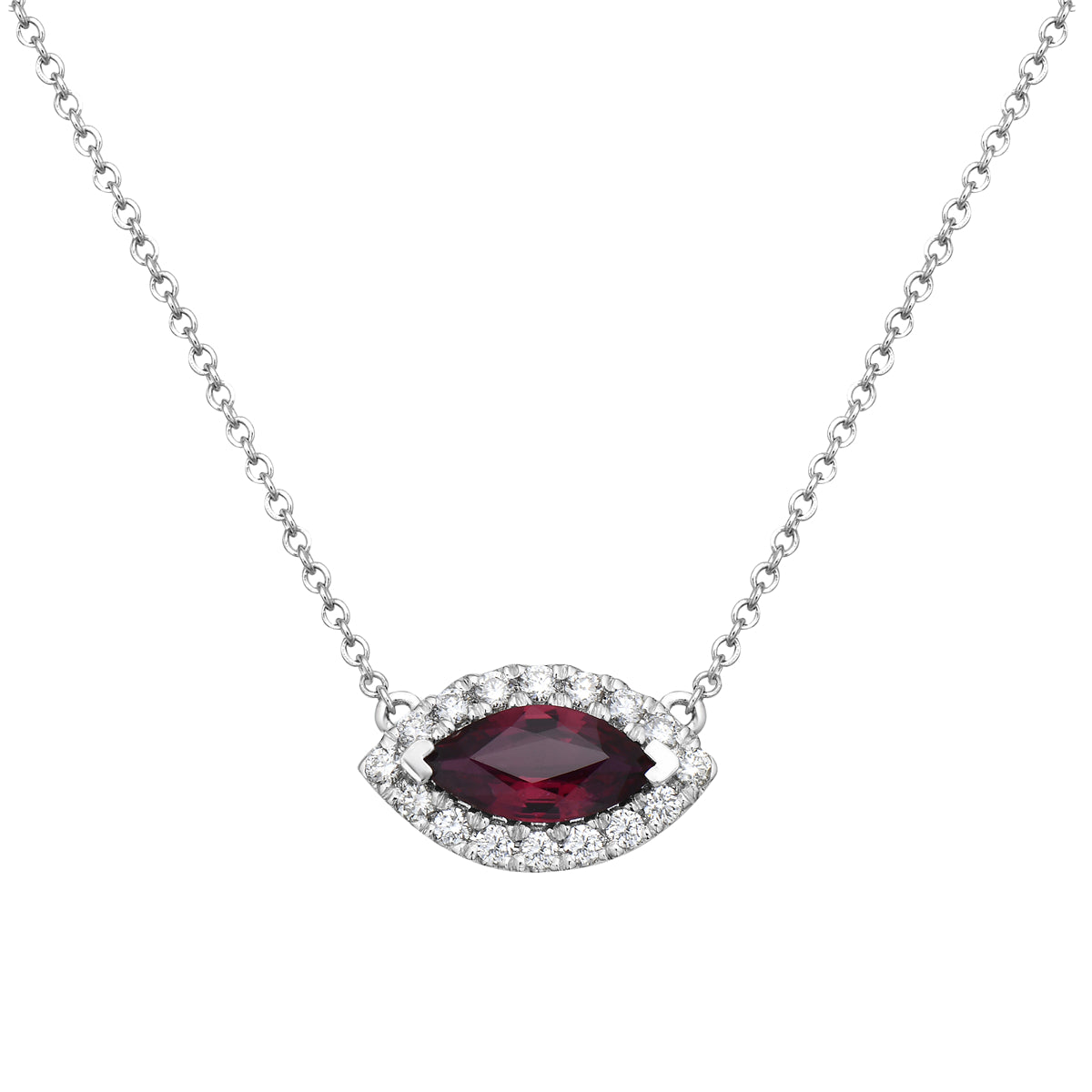 Pendant 18KW/0.9G 1RUBY-0.55CT 16RD-0.14CT