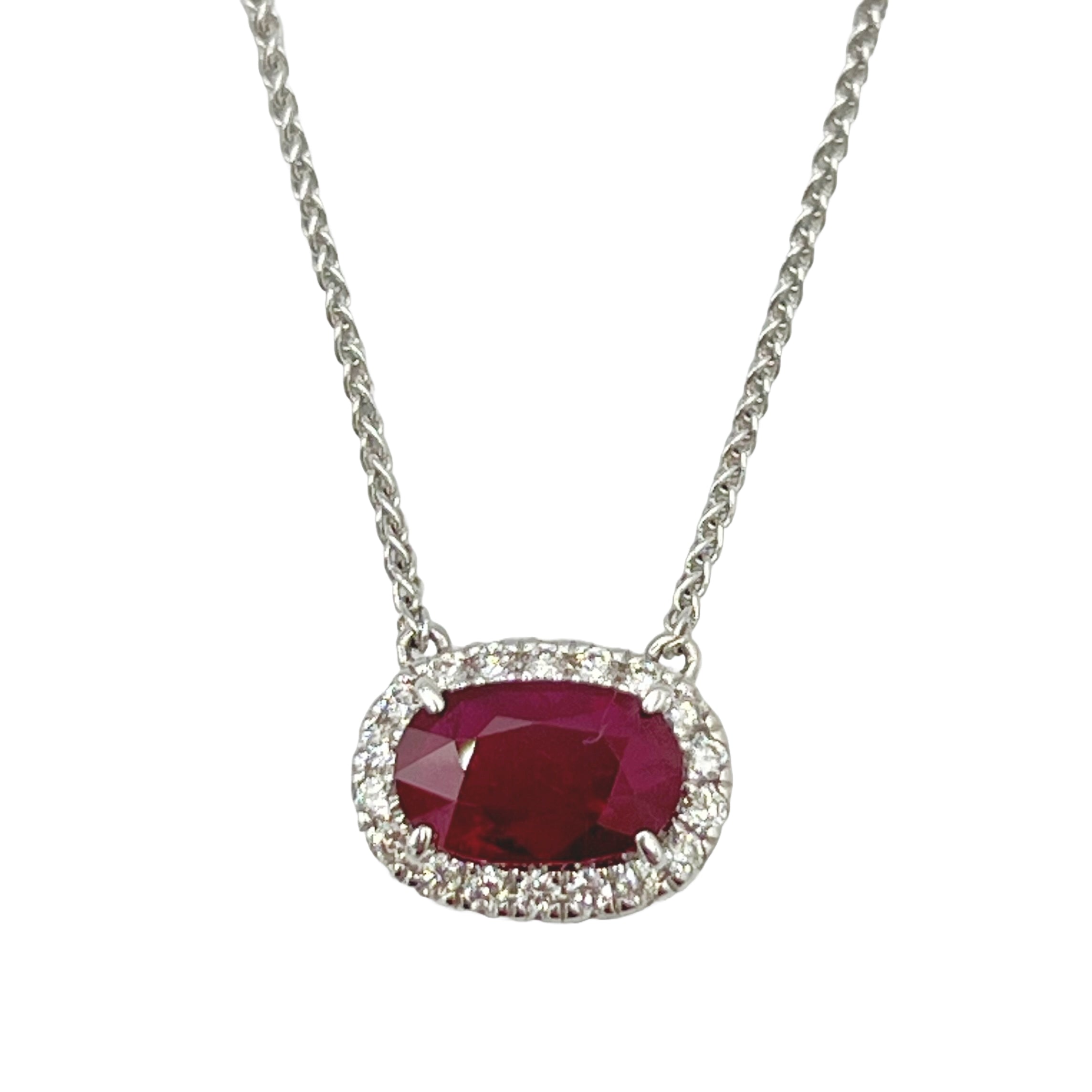 Pendant 18KW/1.1G 1RUBY-1.20CT 18RD-0.18CT