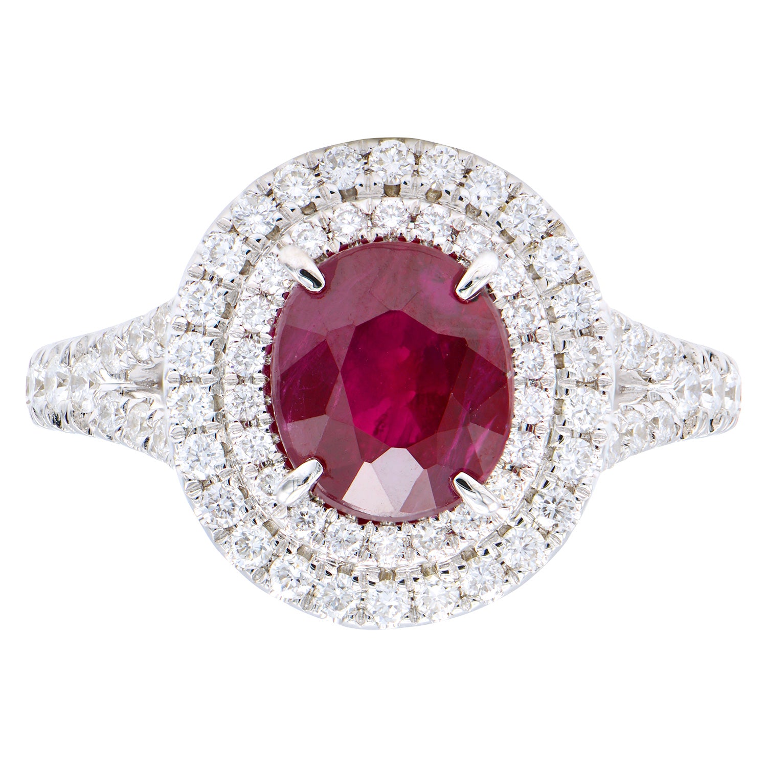 Ring 18KW/6.0G 1RUBY-2.42CT 72RD-0.59CT