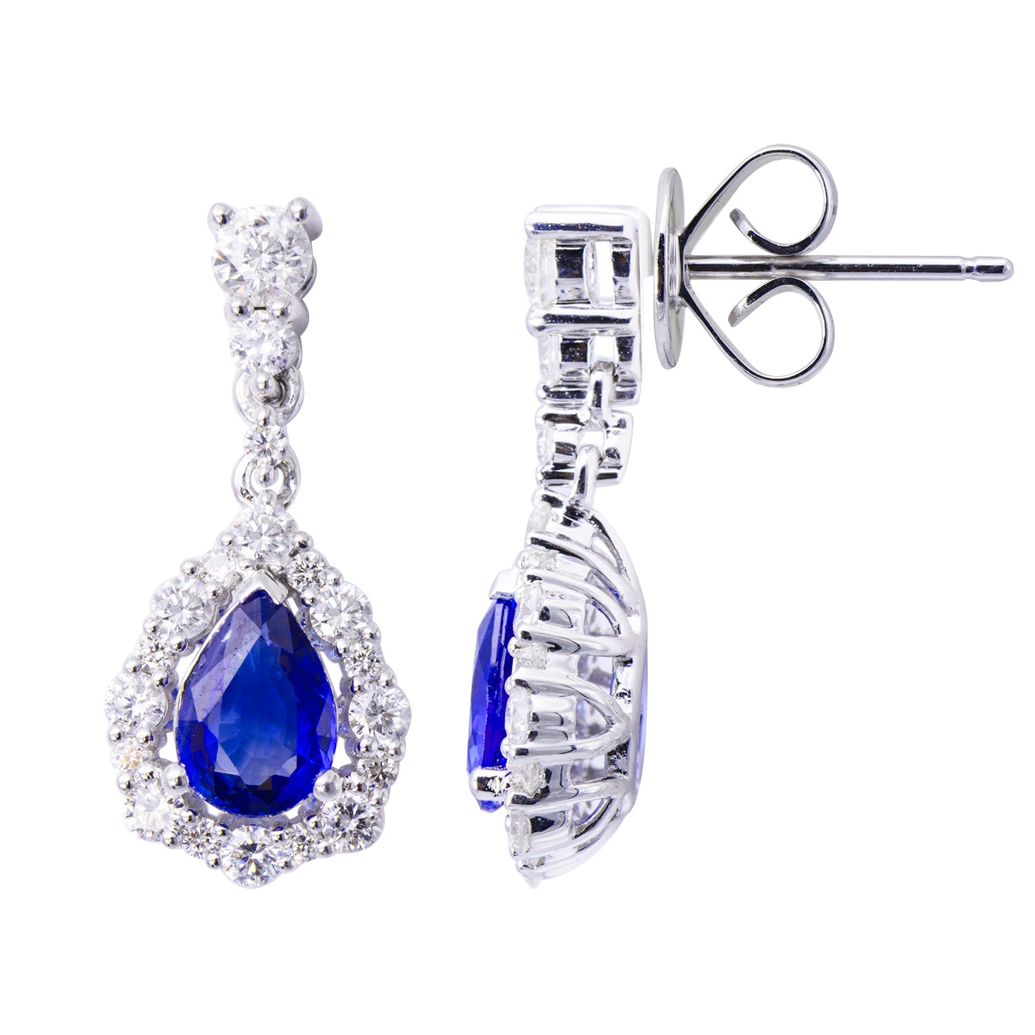 18KW Blue Sapphire Earrings