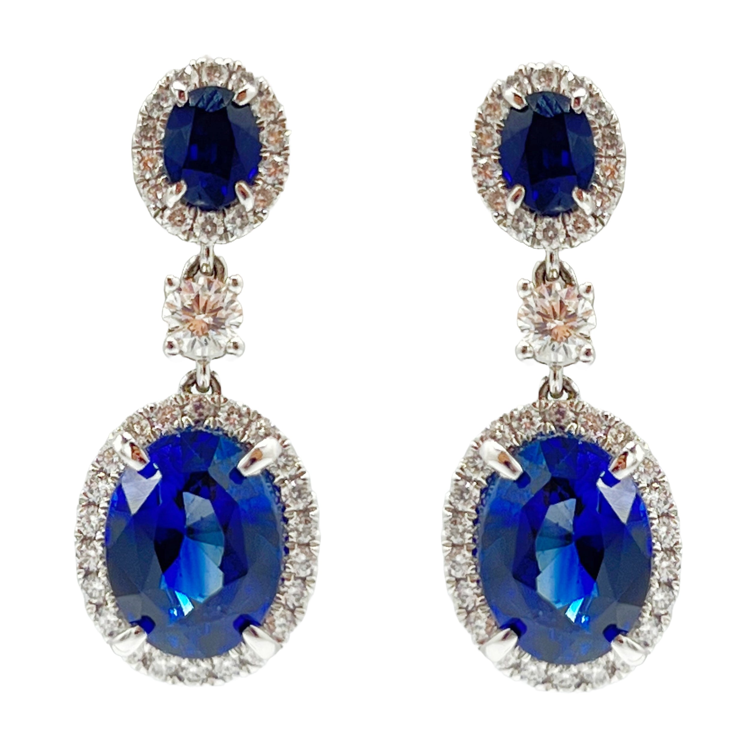 Earrings 18KW/6.0G 2SAPP-5.96CT 2SAPP-0.87CT 74RD-0.81CT