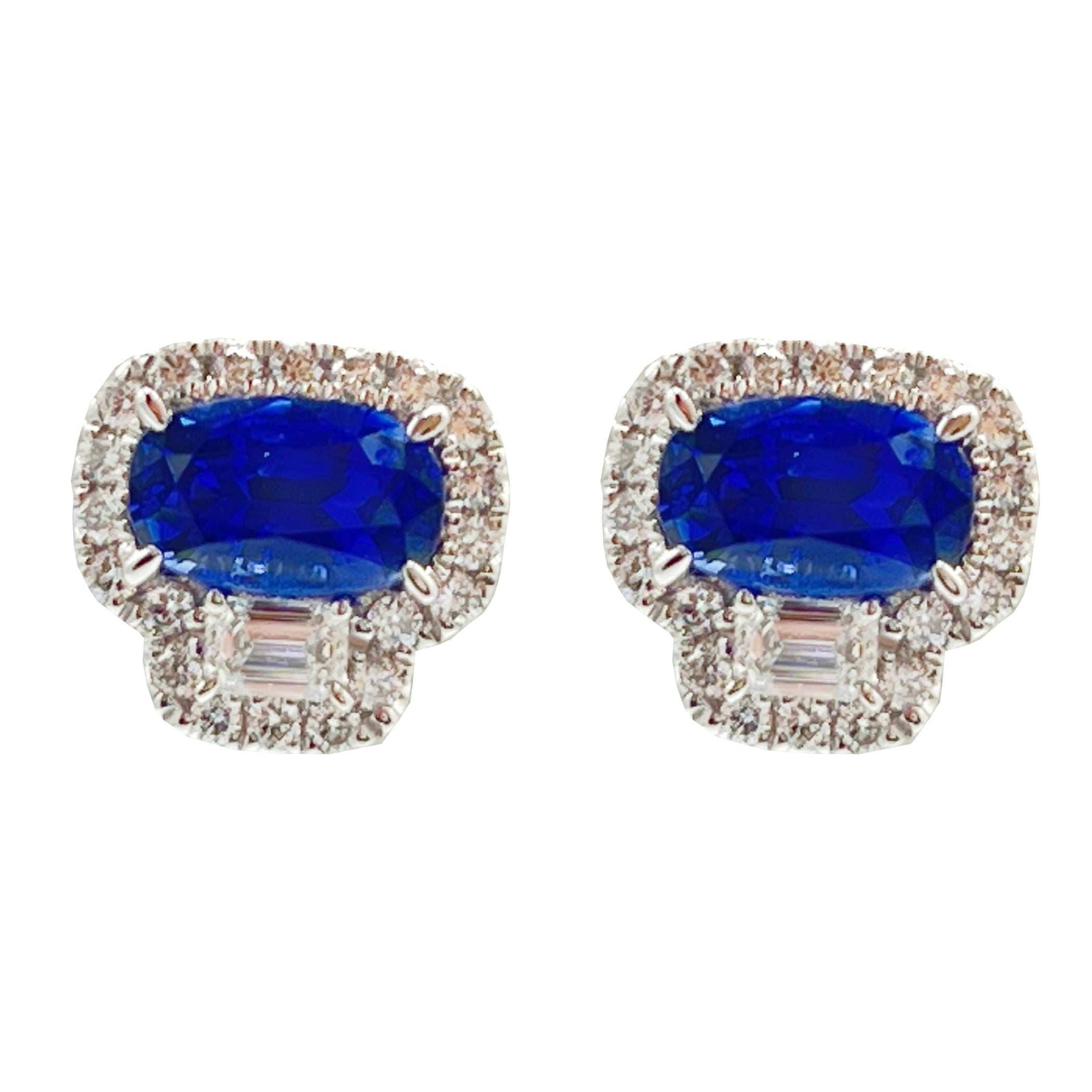 Earrings 18KW/3.6G 2SAPP-2.56CT 2HM-0.27CT 40RD-0.37CT