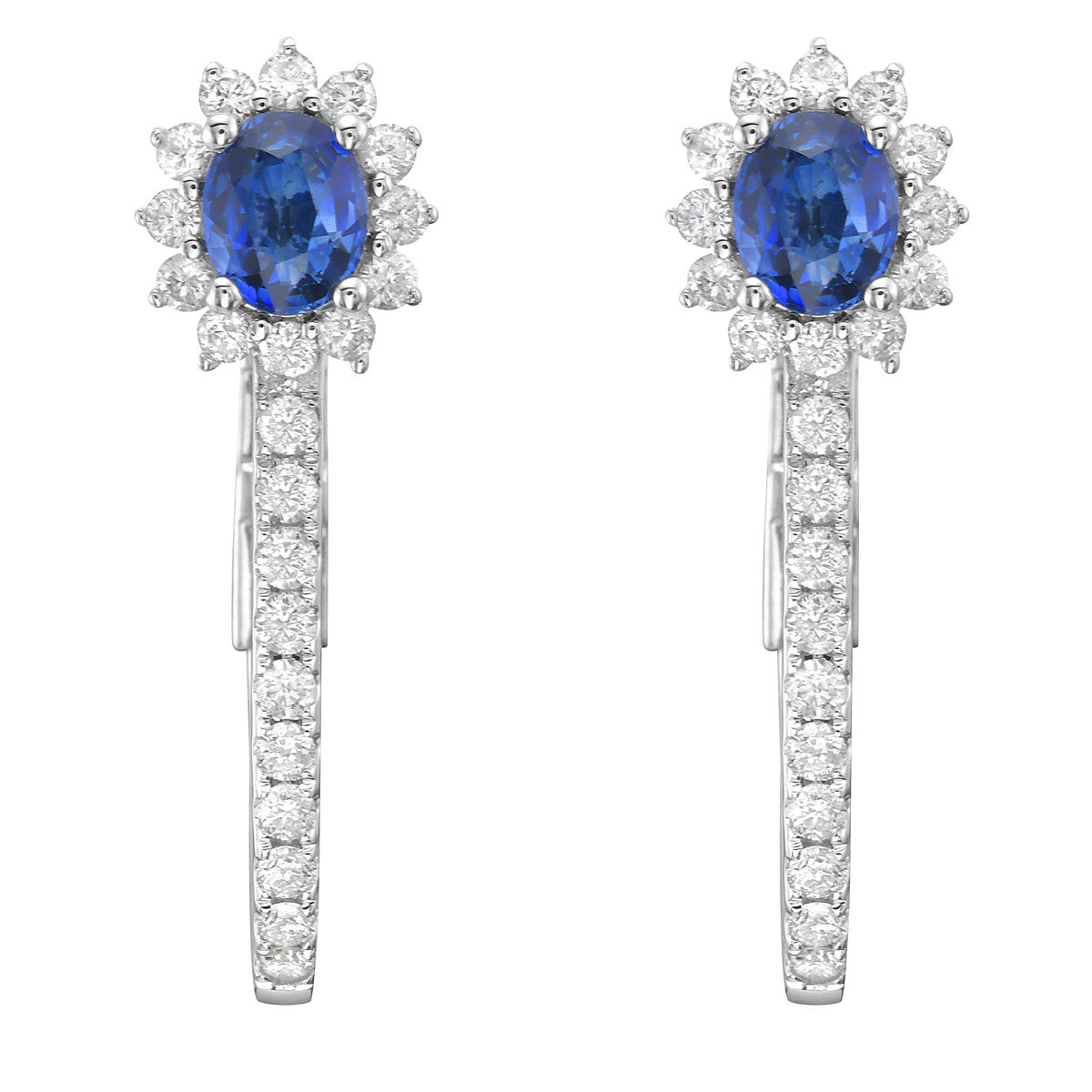 Earrings 18KW/4.4G 2SAPP-0.87CT 44RD-0.56CT