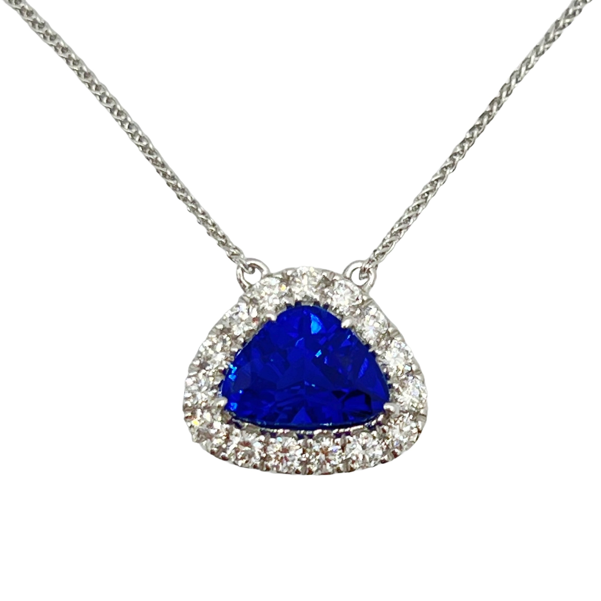 Necklace 18KW/1.4G 1SAPp-1.99CT 14RD-0.39CT