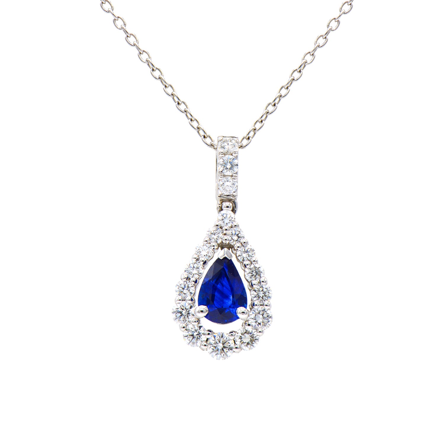 18KW Blue Sapphire Pendant