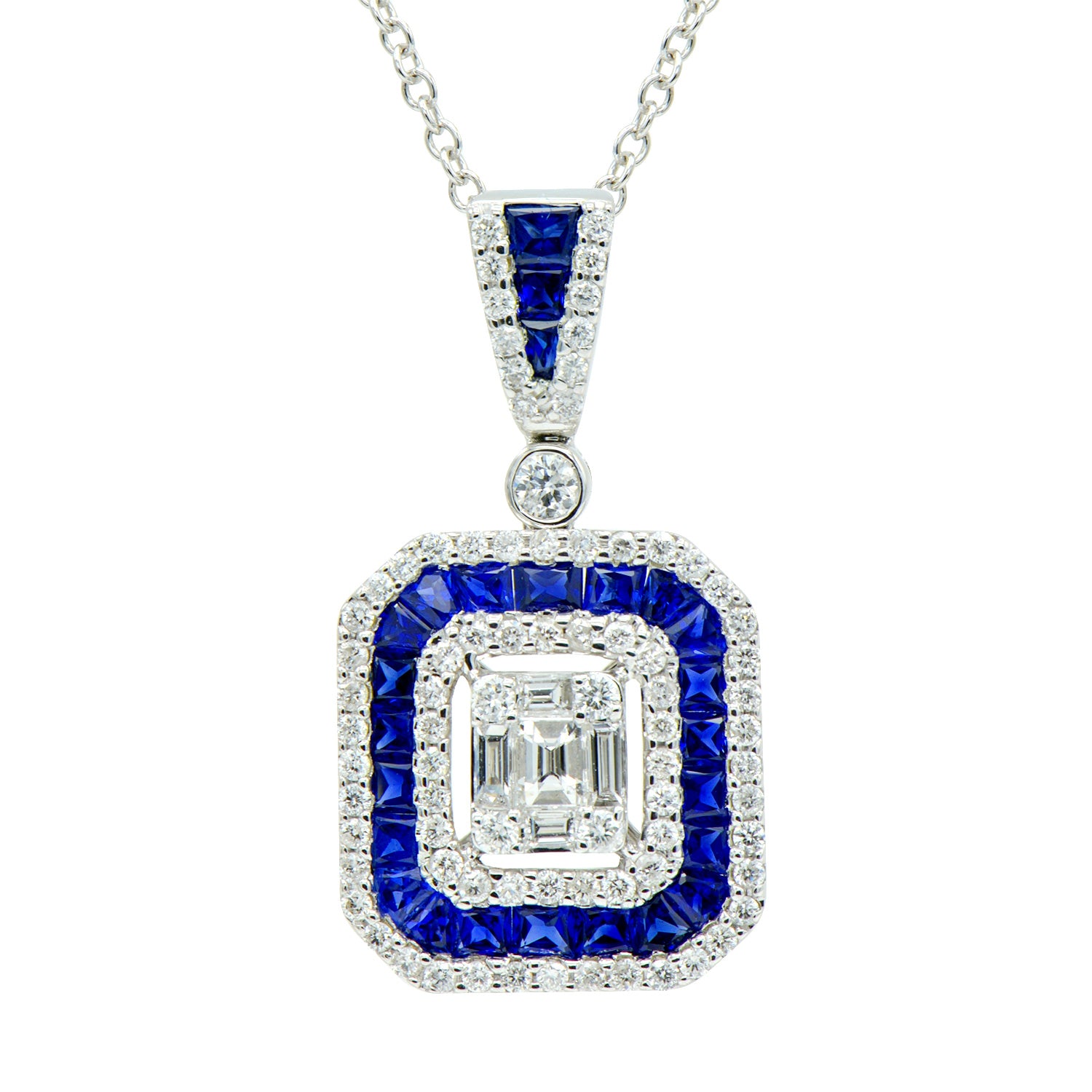 18KW Blue Sapphire Pendant